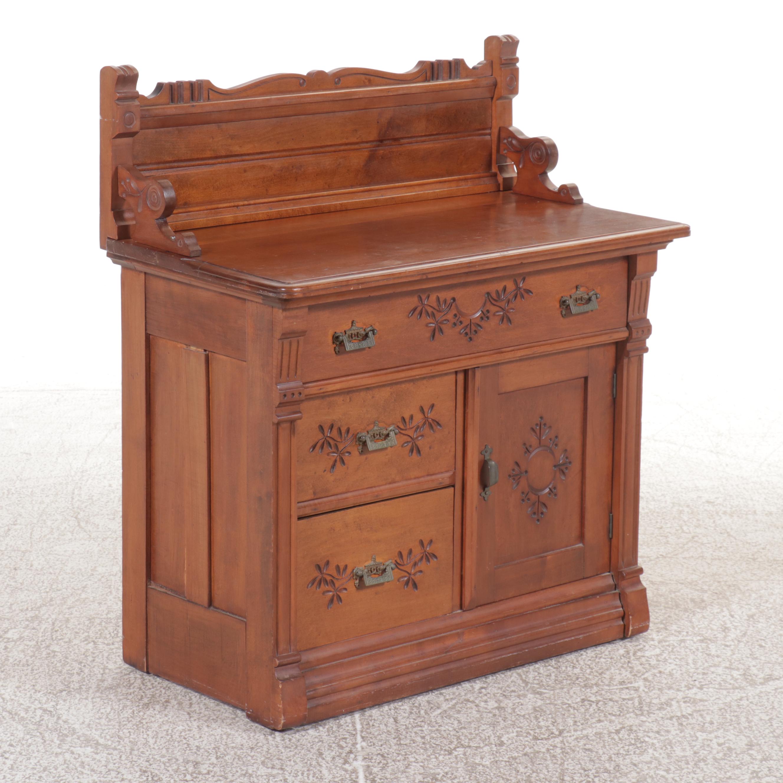 Eastlake Style Walnut Washstand