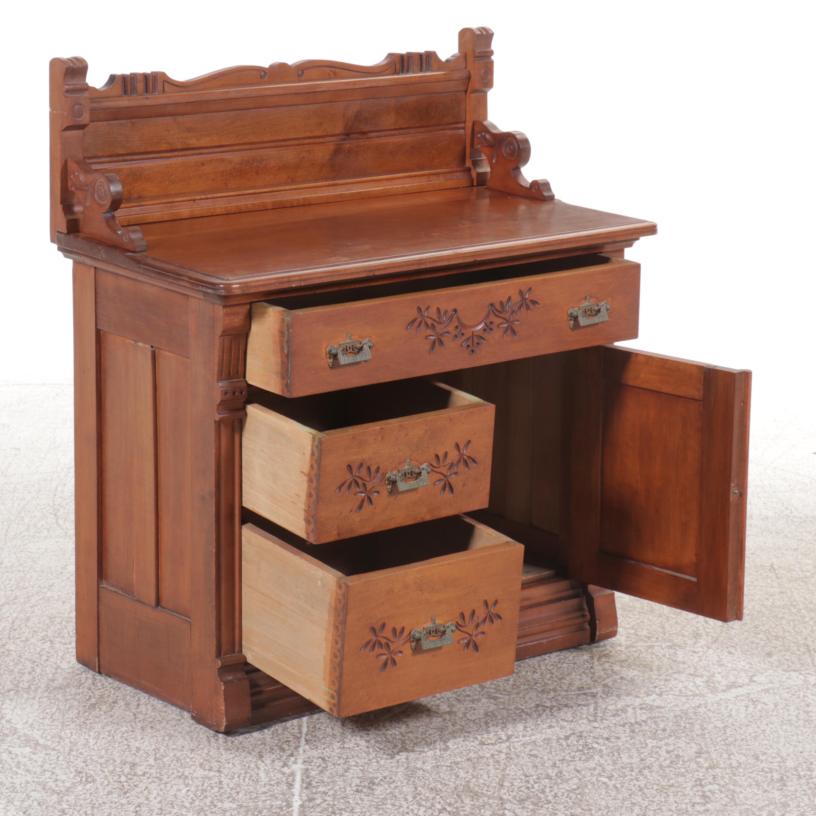 Eastlake Style Walnut Washstand