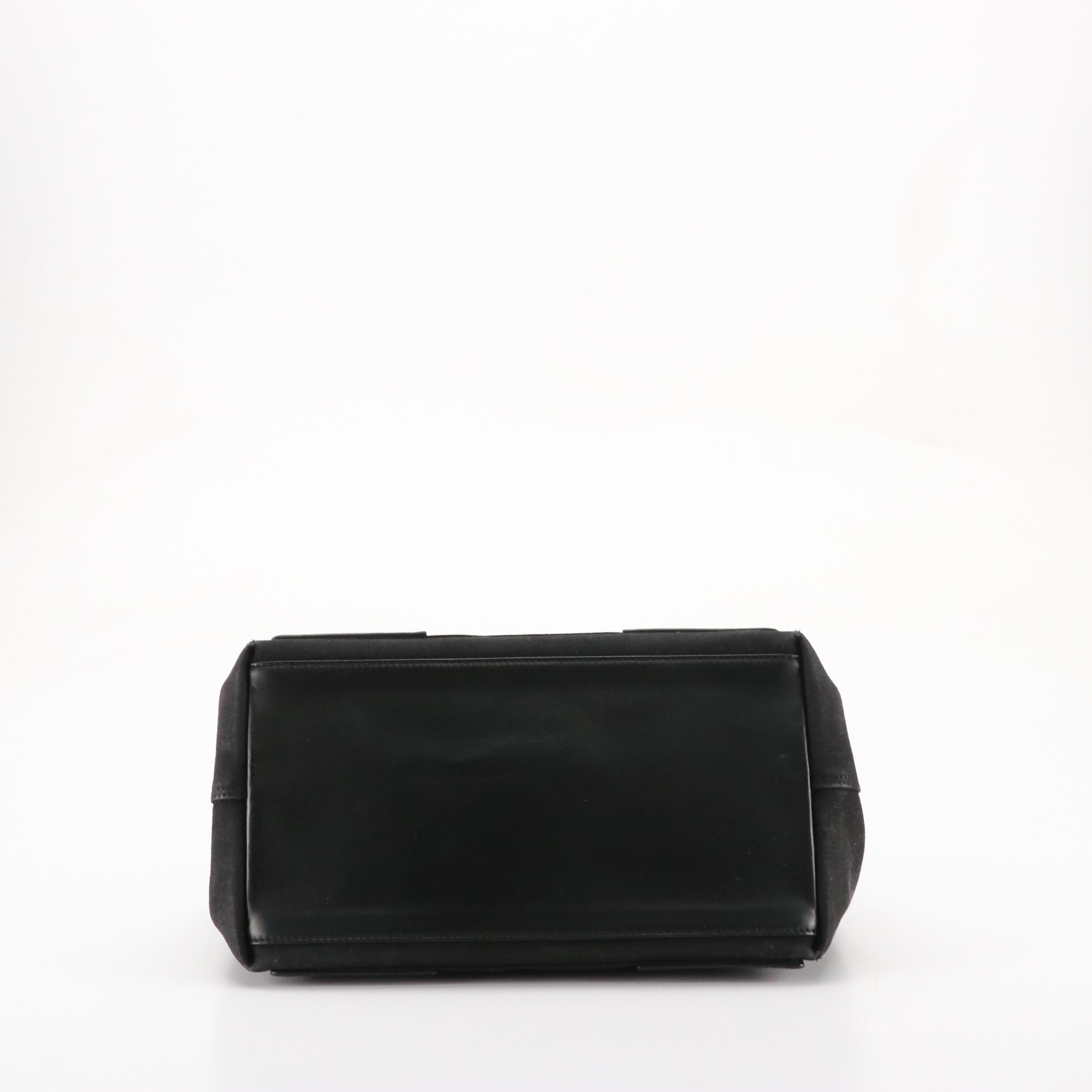 Balenciaga Small Cabas Tote and Zip Pouch in Black Canvas with Leather Trim