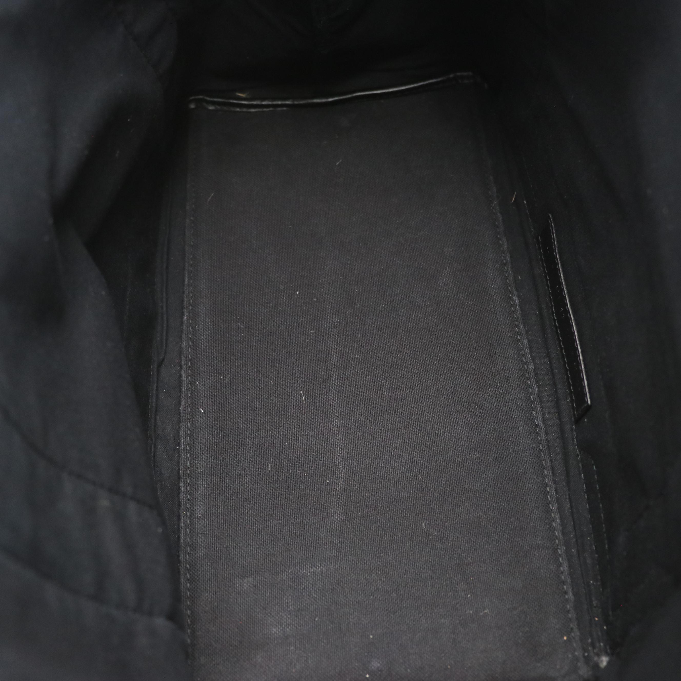 Balenciaga Small Cabas Tote and Zip Pouch in Black Canvas with Leather Trim