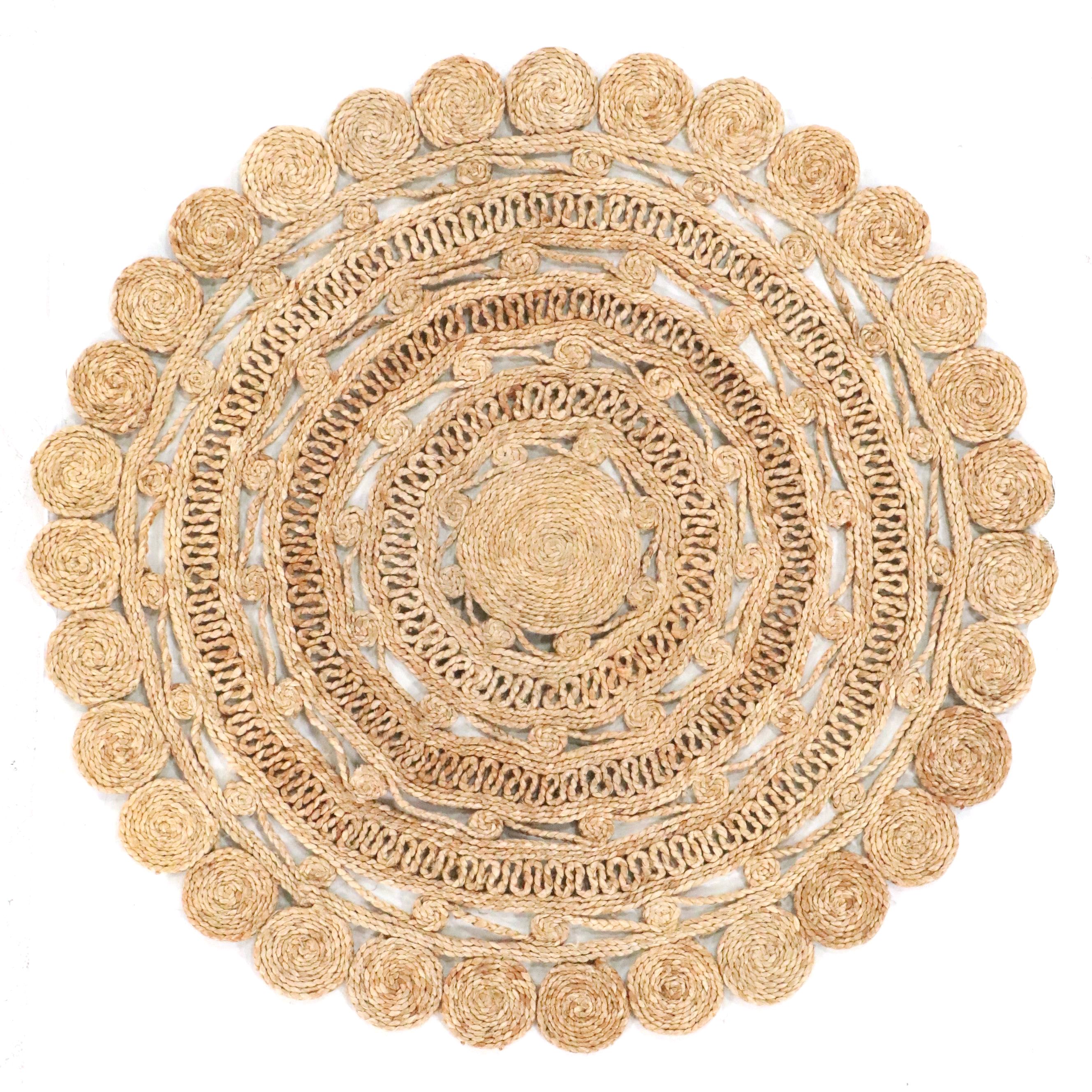 4'1 Round Handwoven Bloomingville Jute Accent Rug