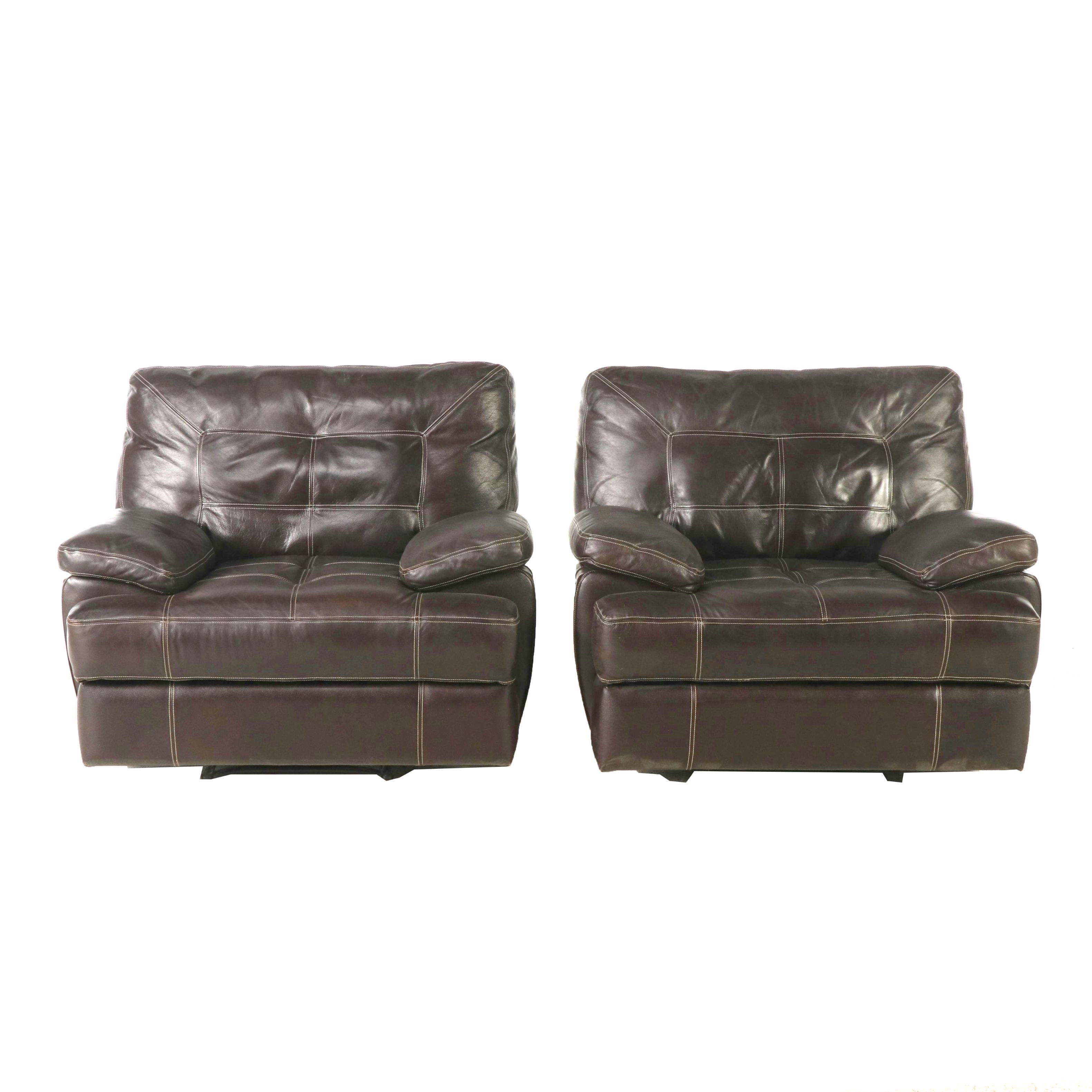 Pair of Leather Lounge Chairs