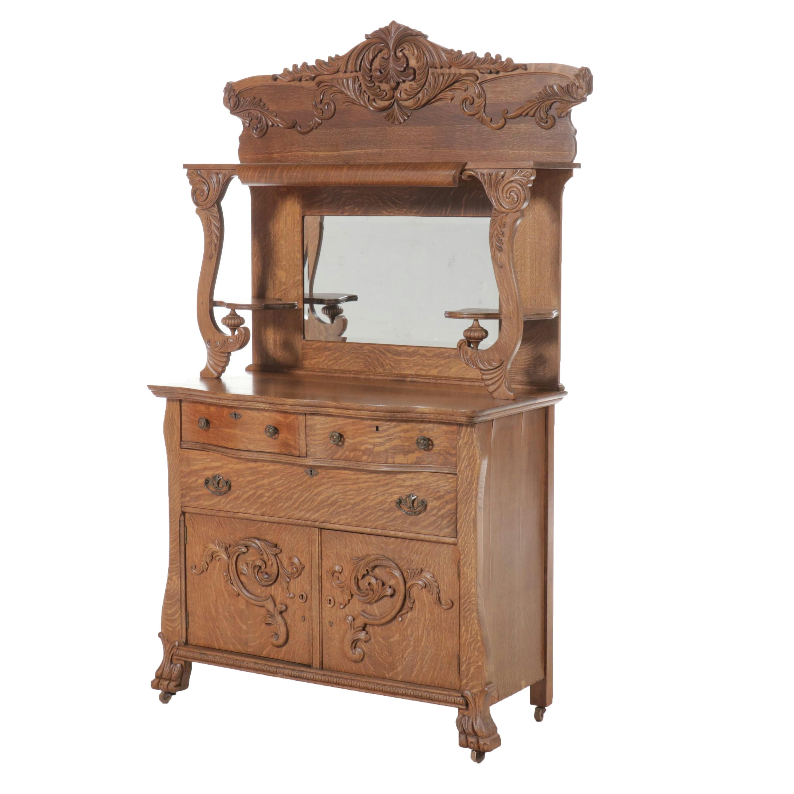 John Stengel & Co. Victorian Style Quartersawn Oak Buffet