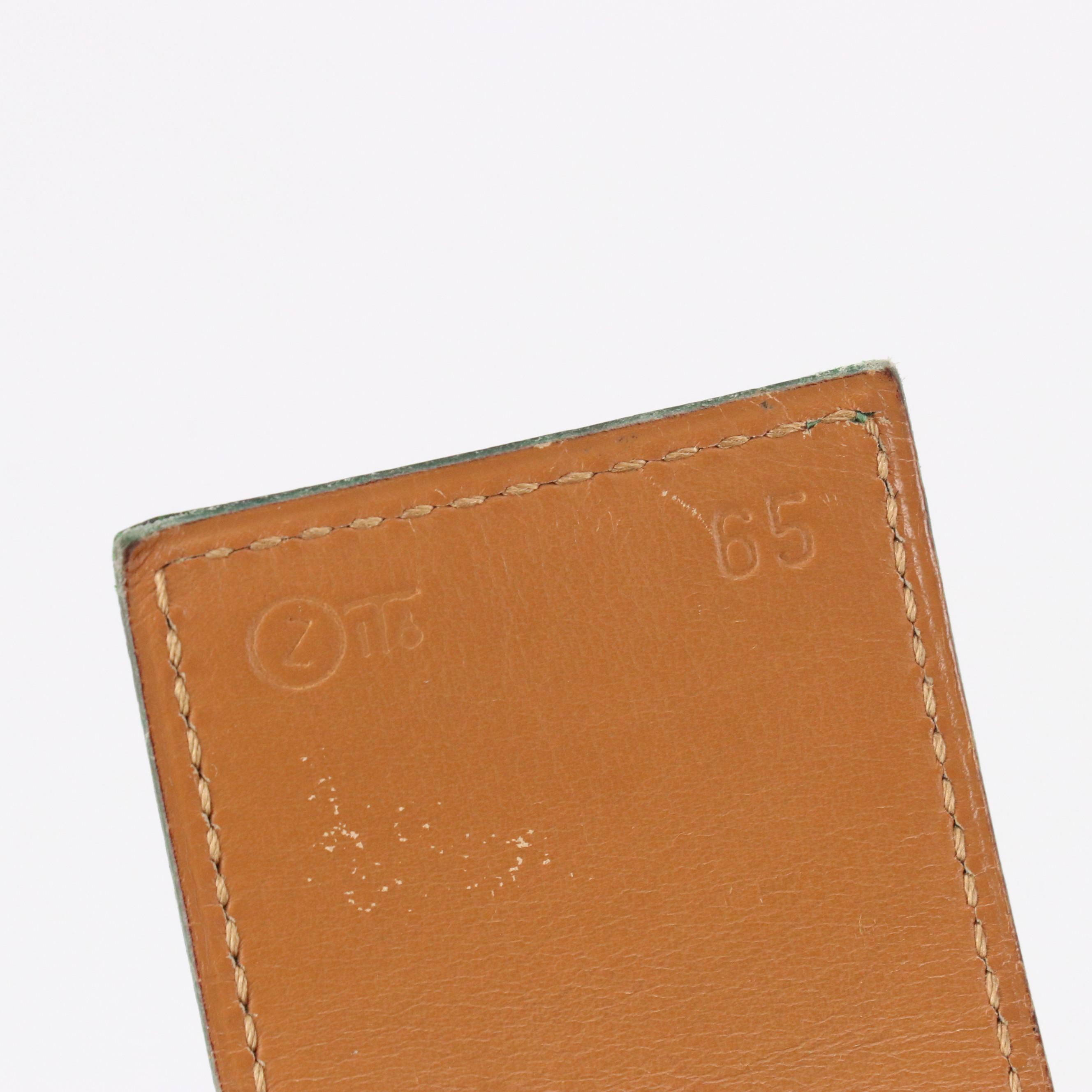 Hermès Collier de Chien Green Veau Grain Lisse Leather Belt