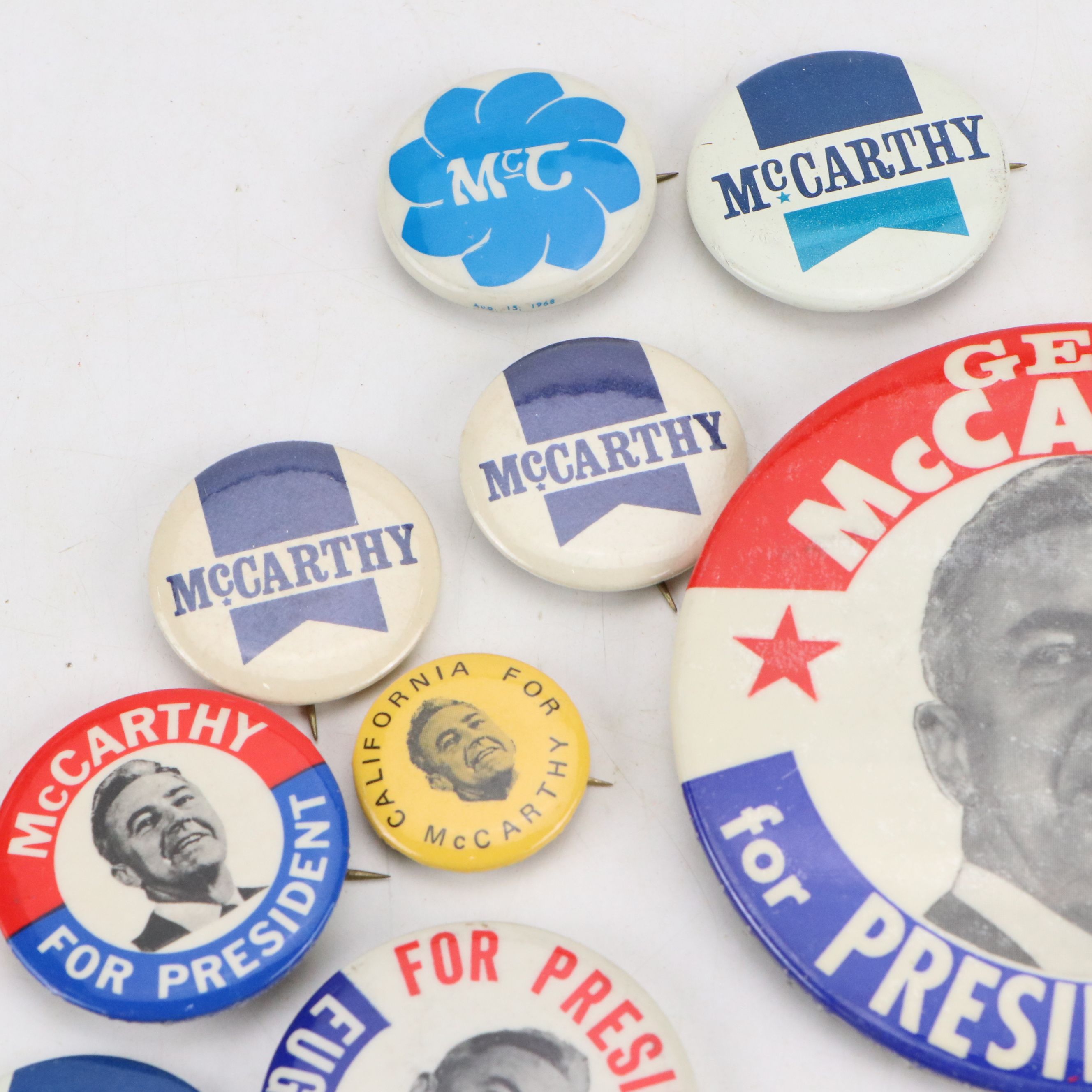 Gene McCarthy Political Campaign Pinbacks, 1968