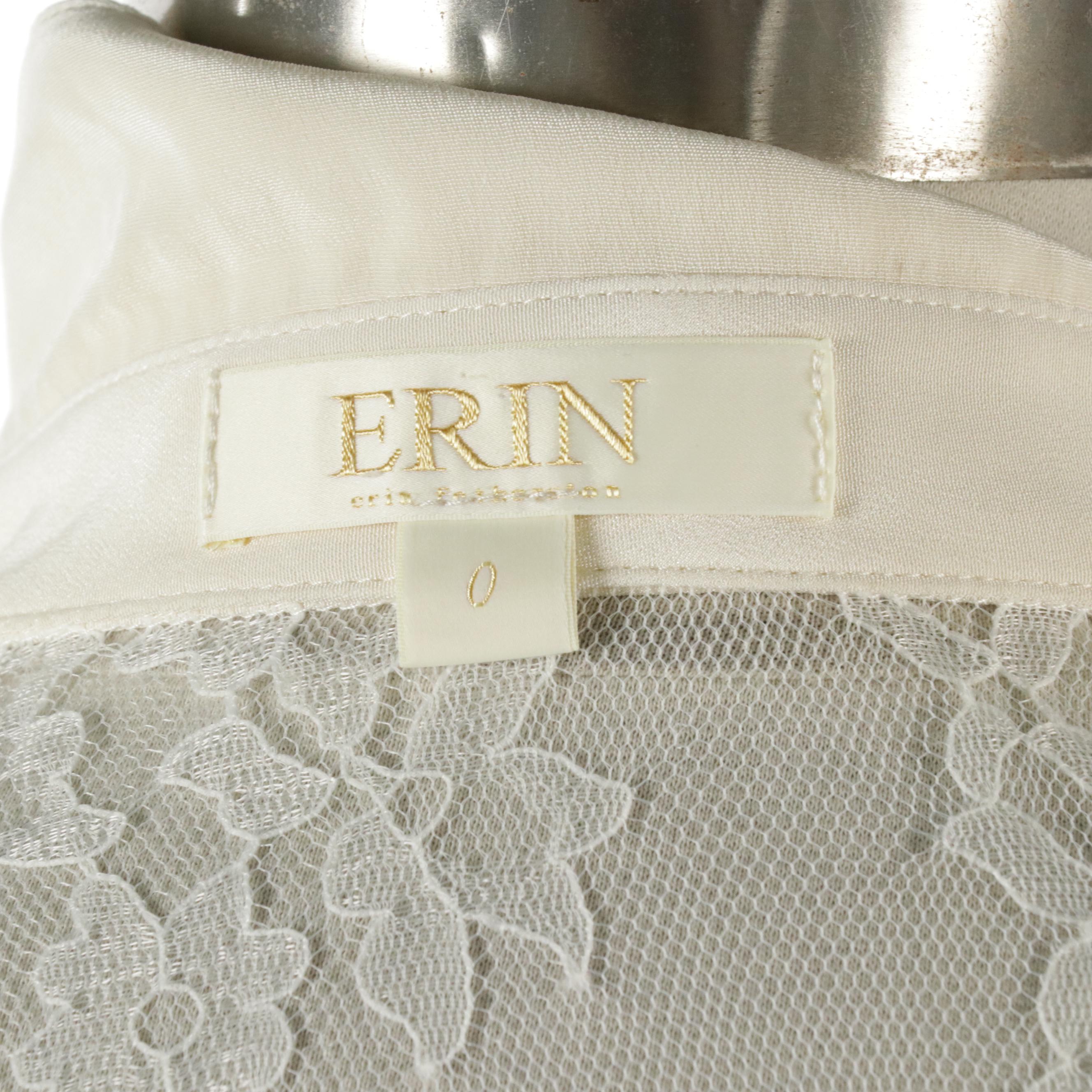 Erin Ivory Lace-Layered Blouse and Calypso Beige Linen Long Sleeve Top