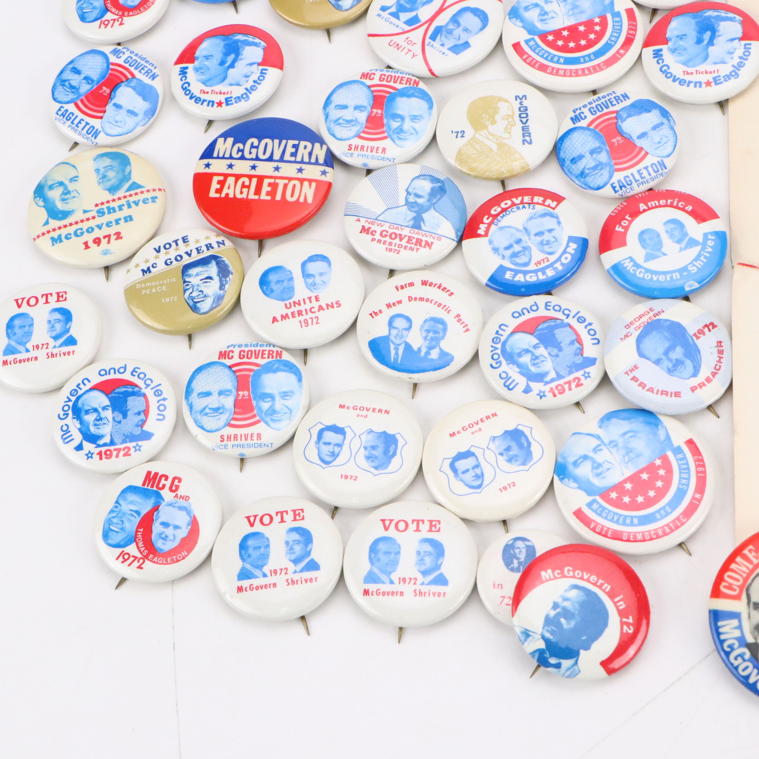 George McGovern Political Campaign Pinbacks, Mid-20th Century