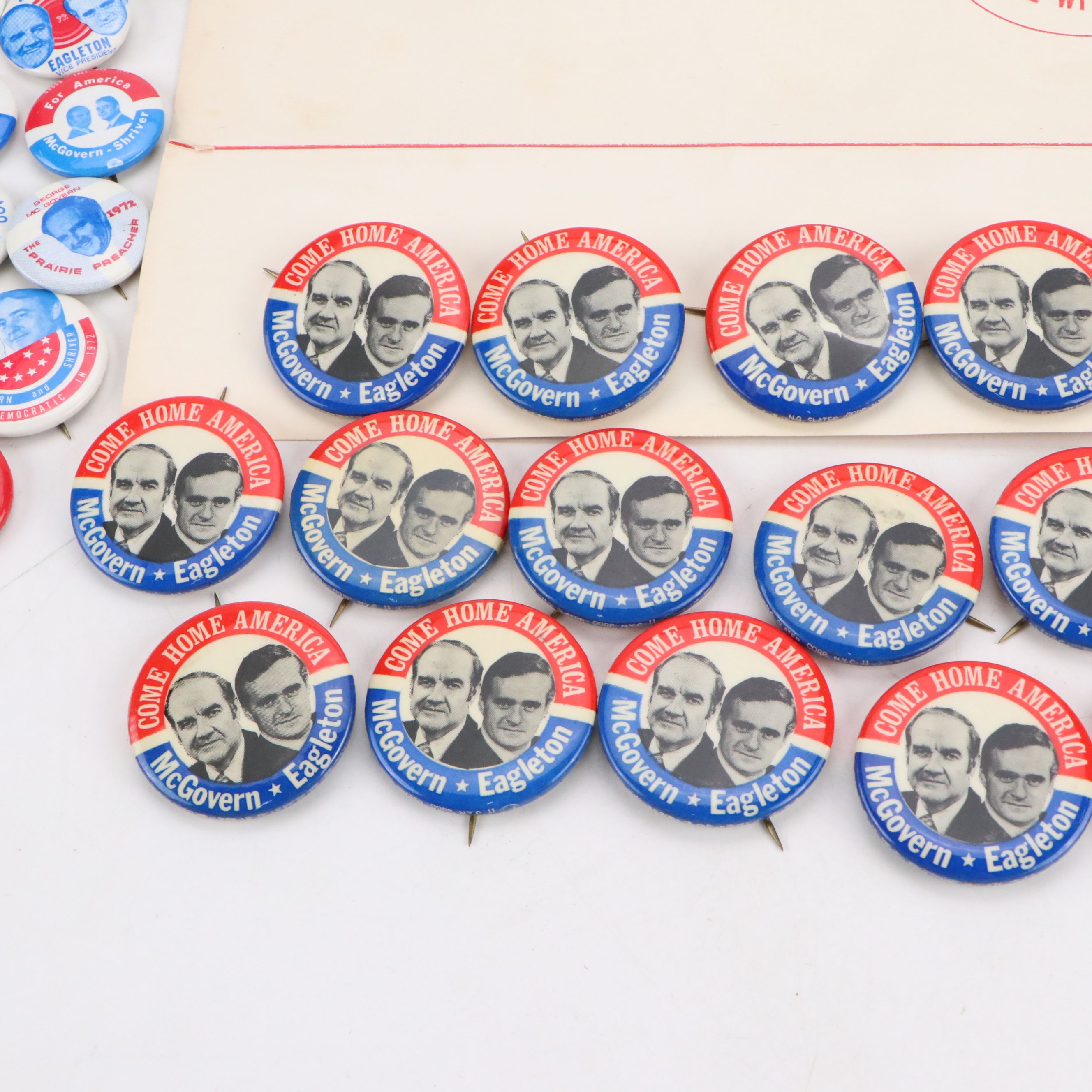 George McGovern Political Campaign Pinbacks, Mid-20th Century