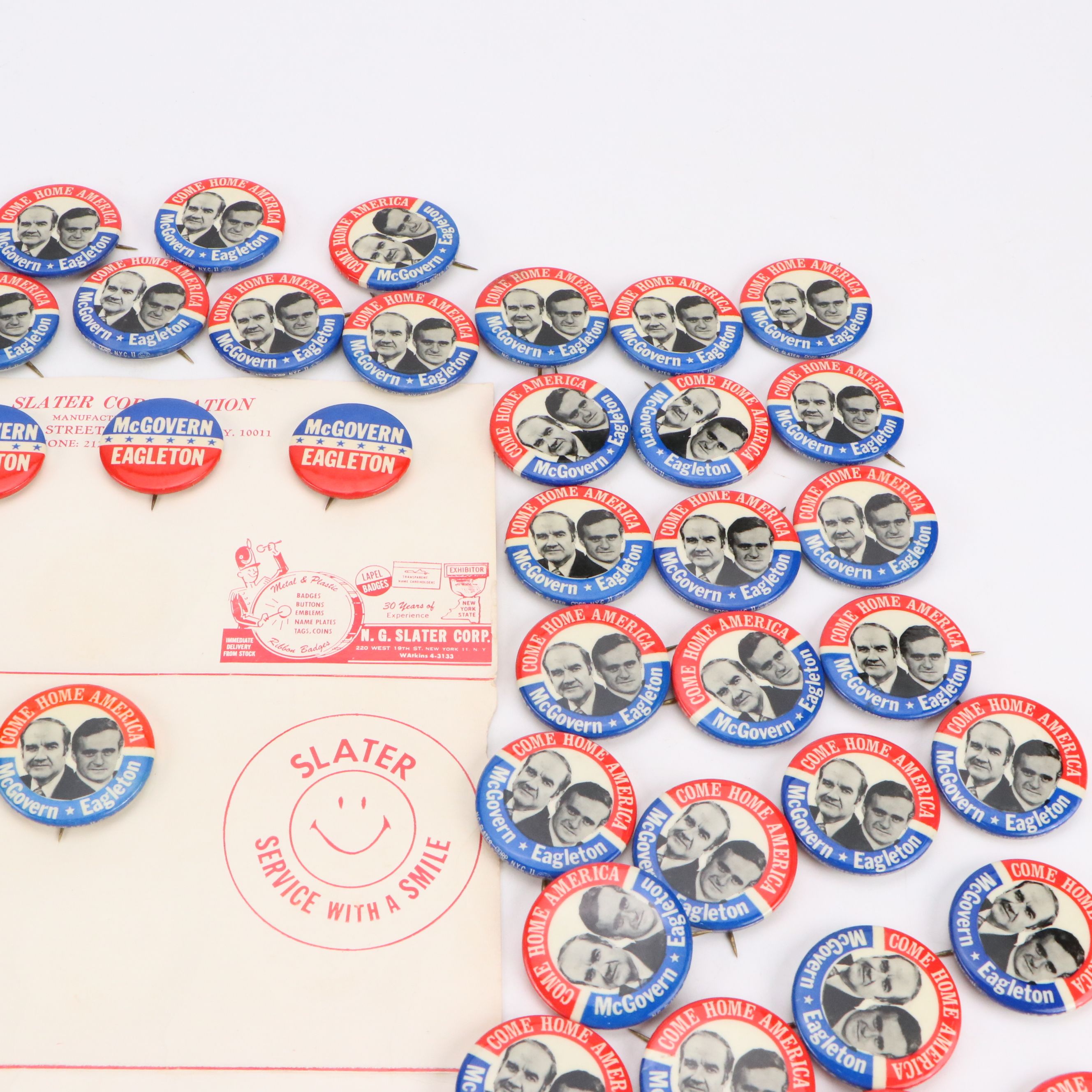 George McGovern Political Campaign Pinbacks, Mid-20th Century