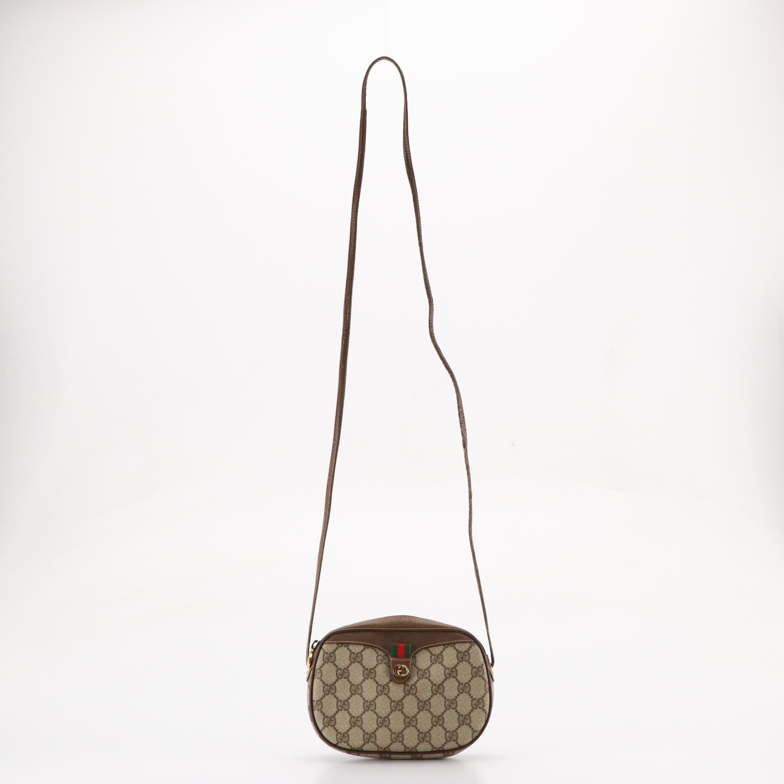 Gucci GG Supreme Canvas, Leather and Web Accented Crossbody Bag