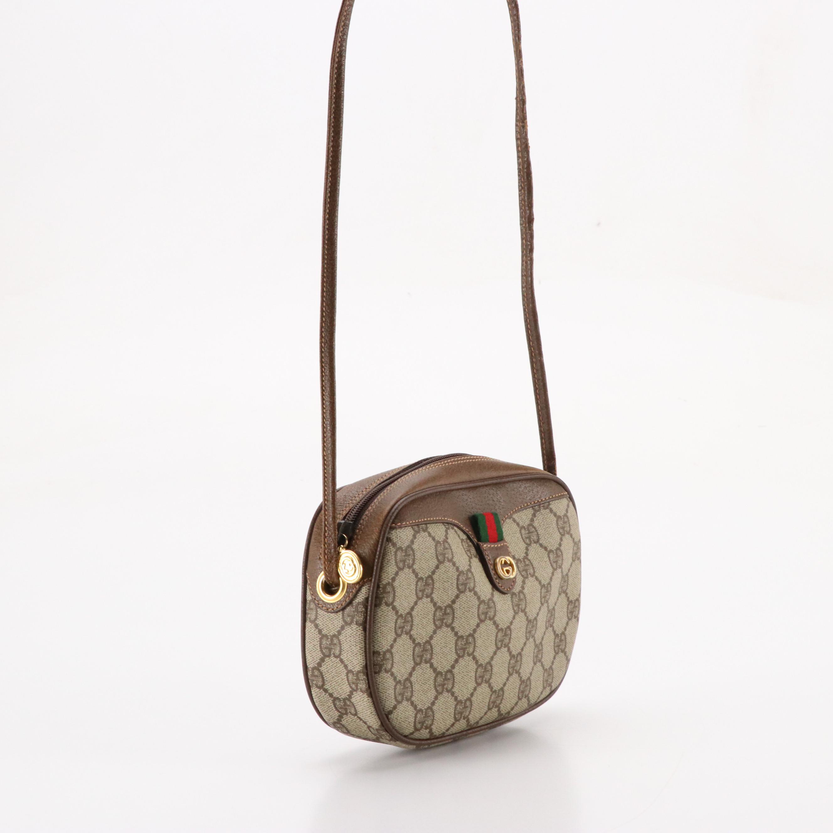 Gucci GG Supreme Canvas, Leather and Web Accented Crossbody Bag