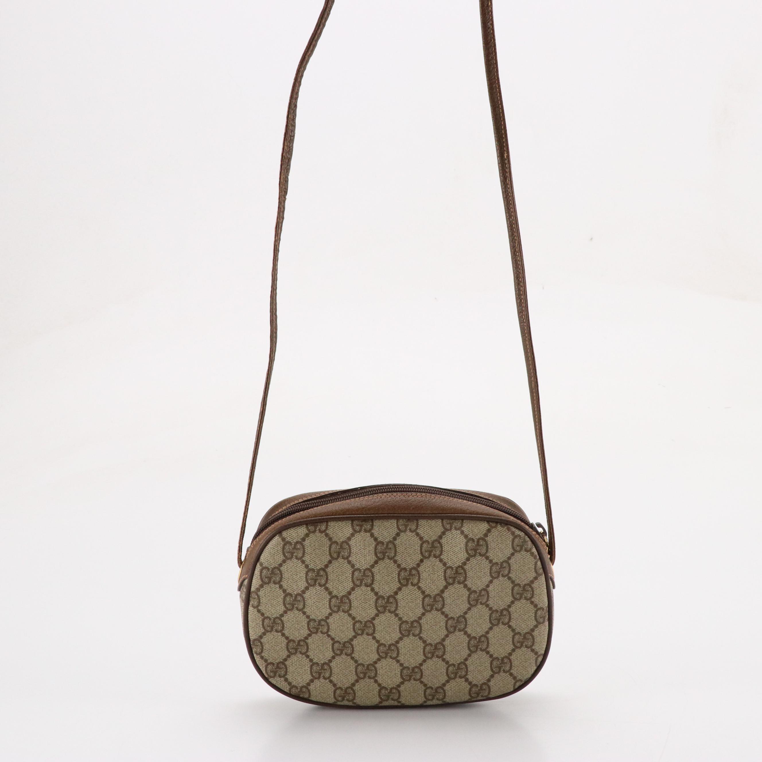 Gucci GG Supreme Canvas, Leather and Web Accented Crossbody Bag