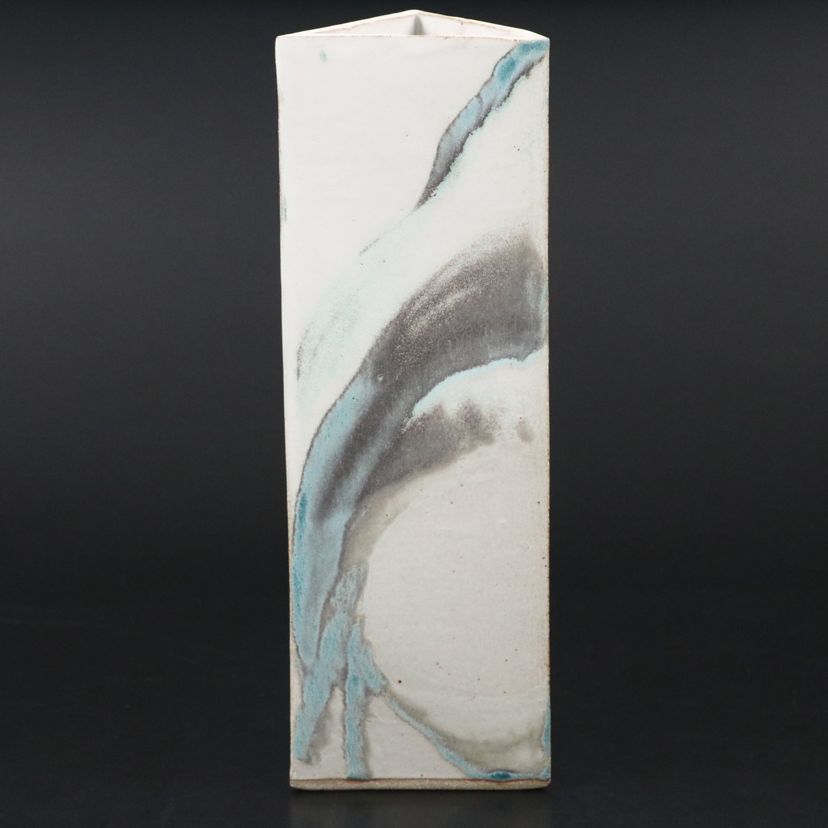 Evelyn LaMers Slab-Built Triangular Stoneware Vase