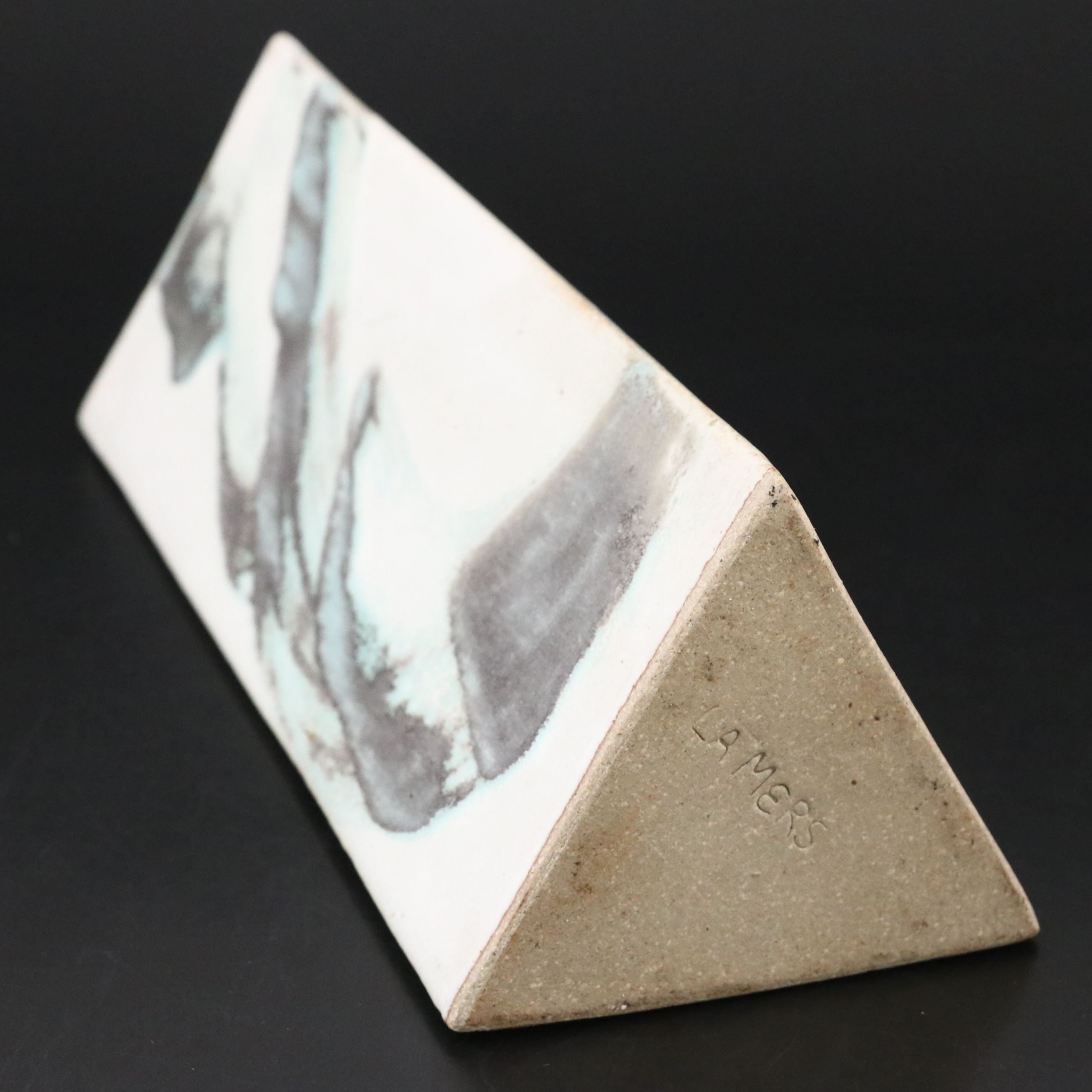 Evelyn LaMers Slab-Built Triangular Stoneware Vase
