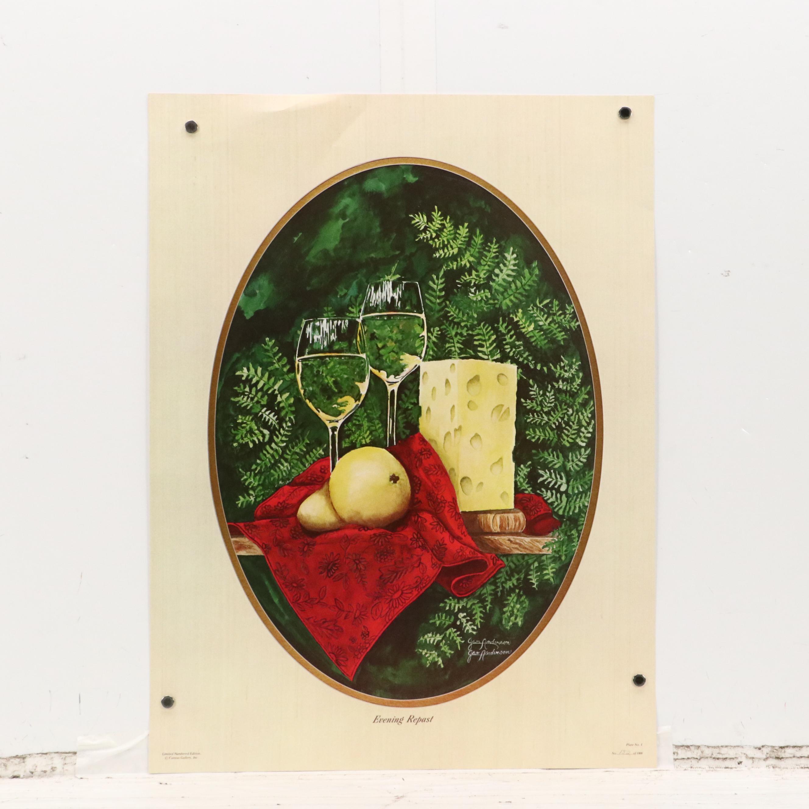 Ken Caringer Still Life Offset Lithograph "School Time" and Other Print, 1979