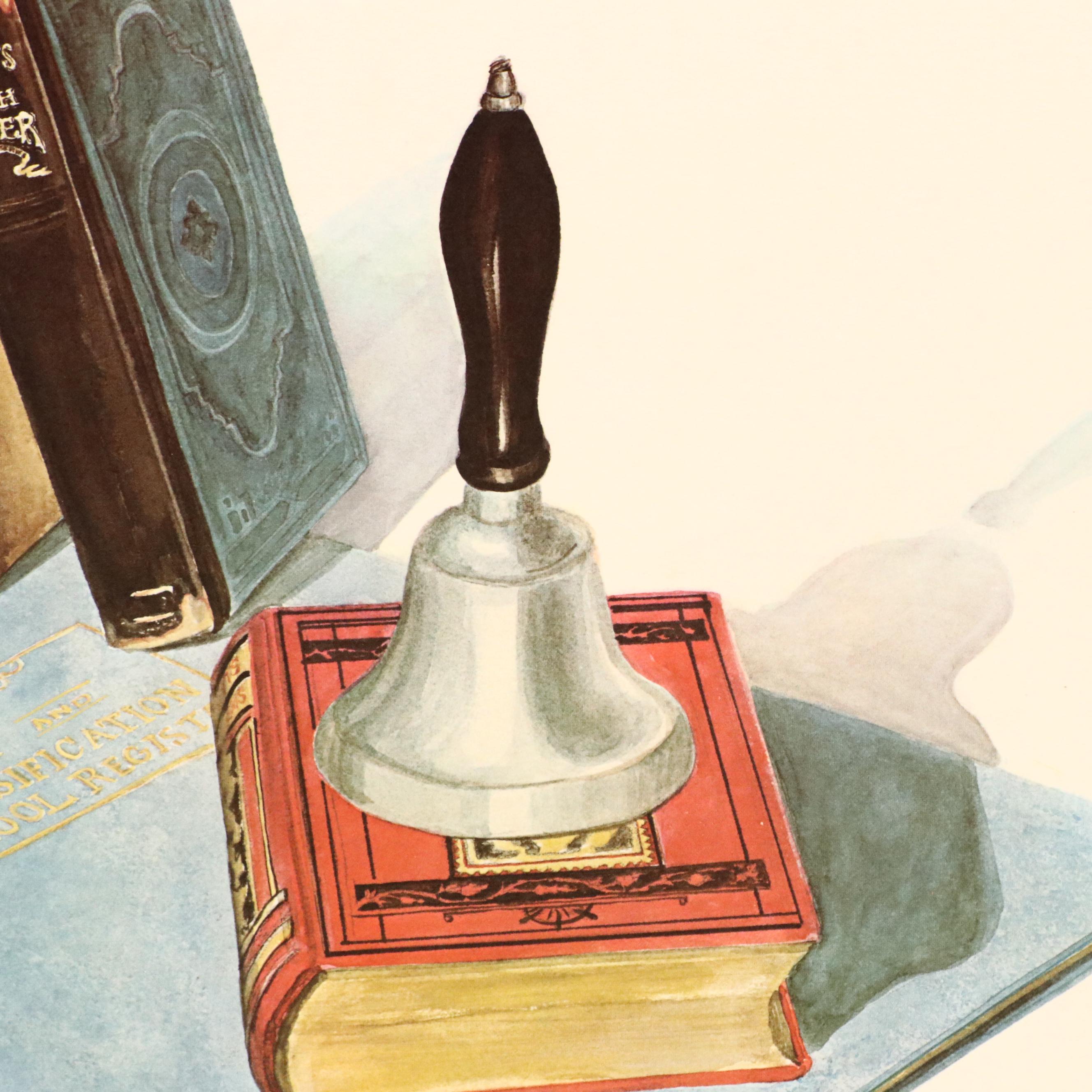 Ken Caringer Still Life Offset Lithograph "School Time" and Other Print, 1979