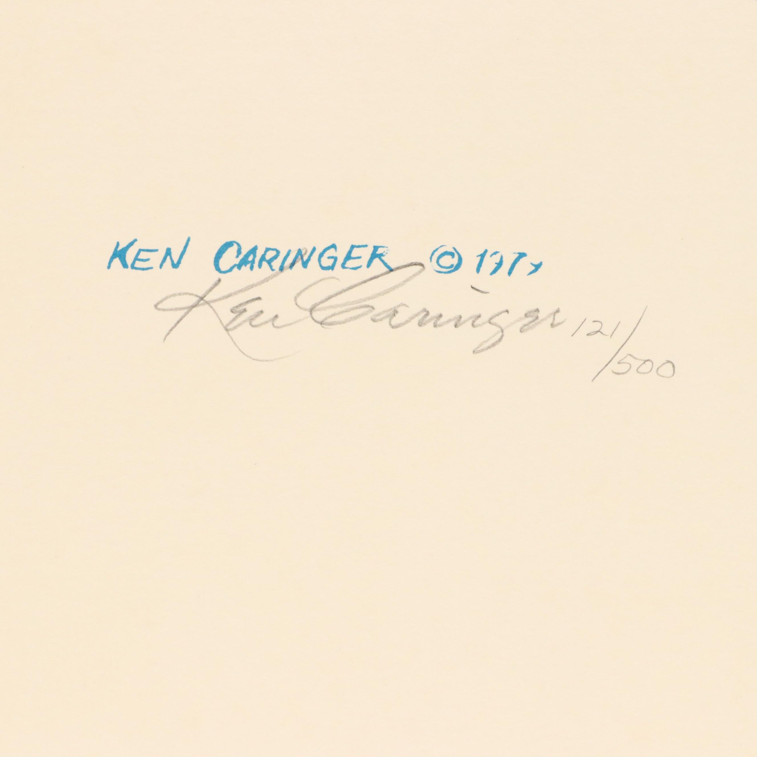 Ken Caringer Still Life Offset Lithograph "School Time" and Other Print, 1979