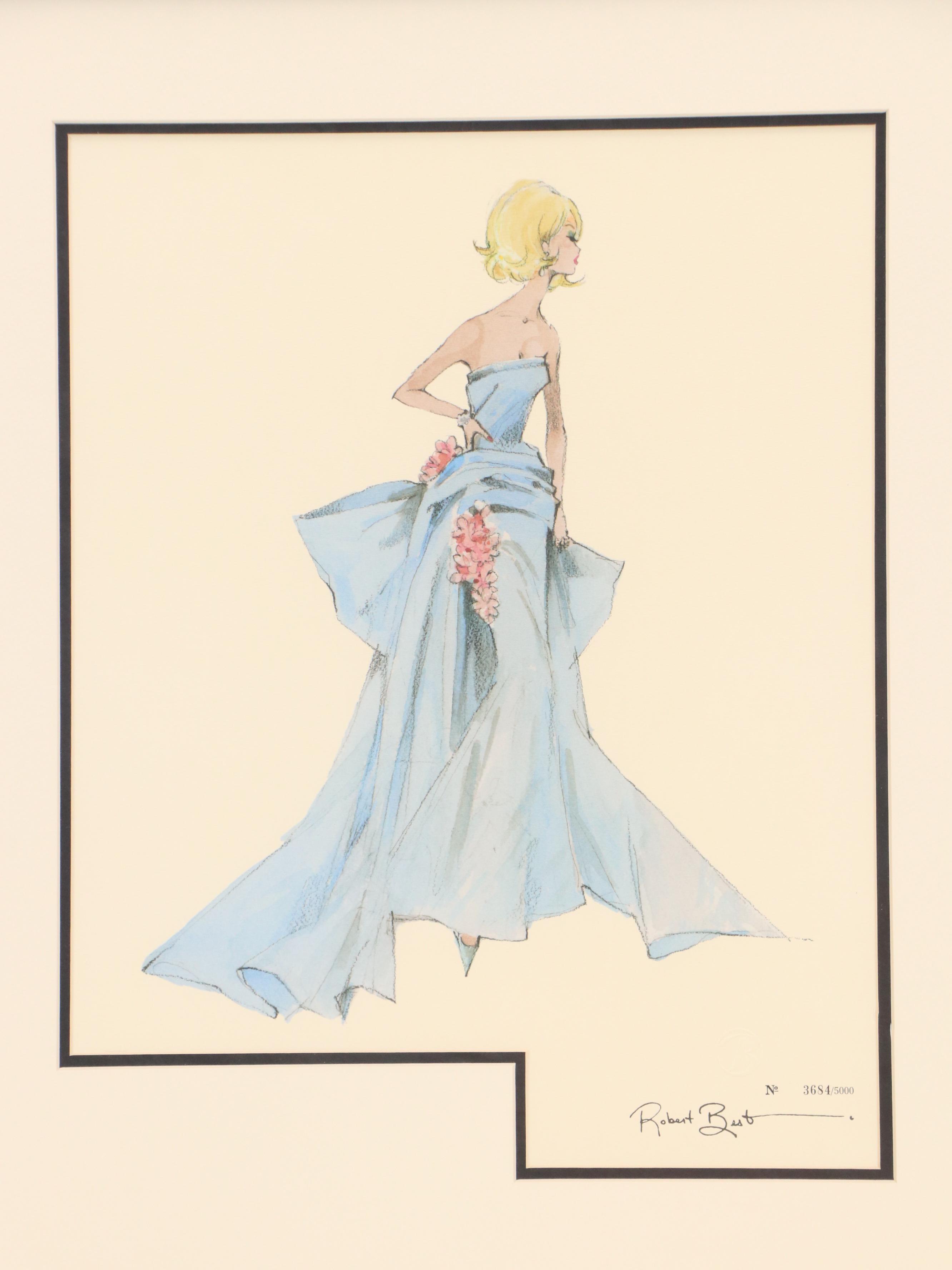 After Robert Best Offset Lithograph "Barbie in Blue Ballgown," Circa 2000