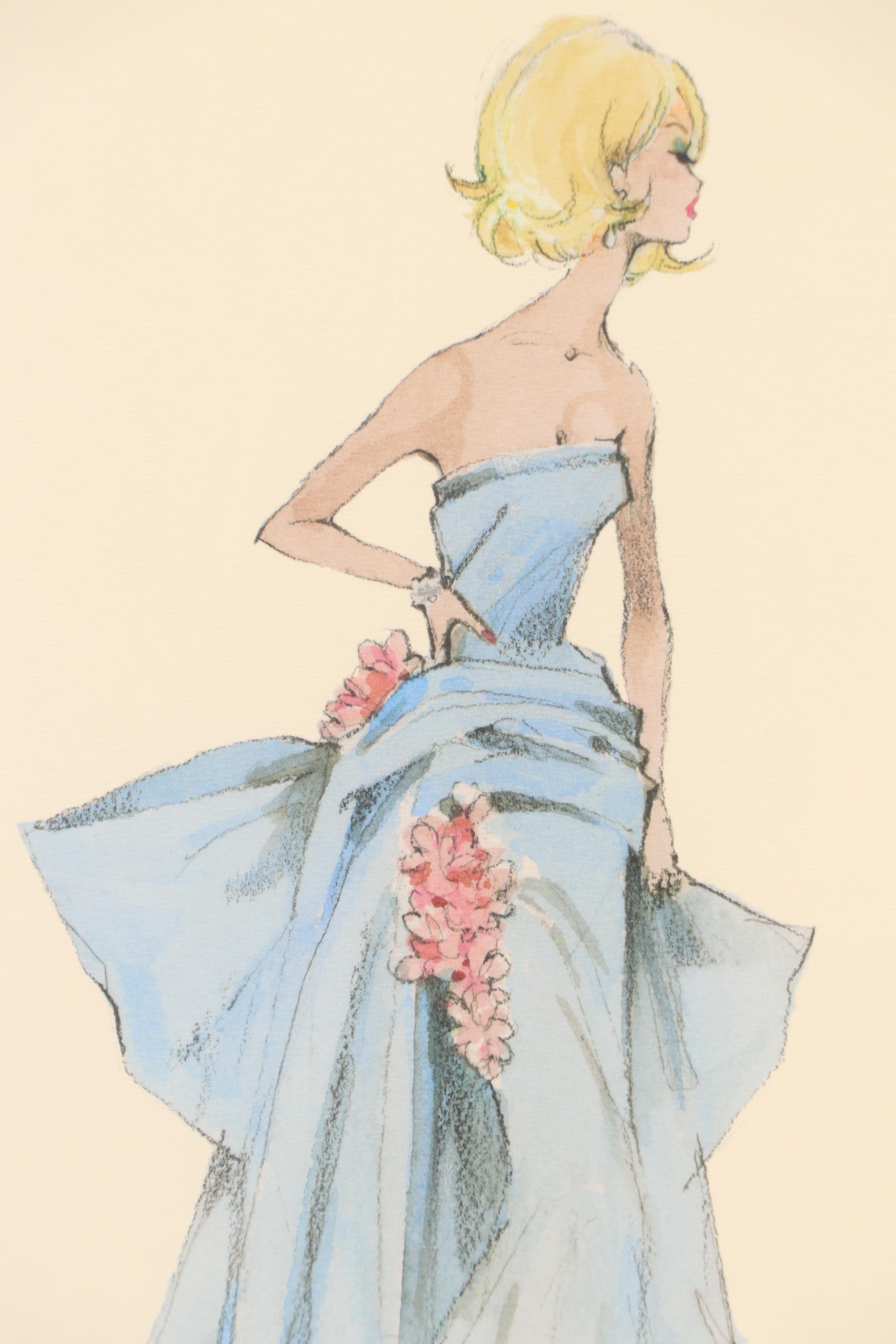 After Robert Best Offset Lithograph "Barbie in Blue Ballgown," Circa 2000
