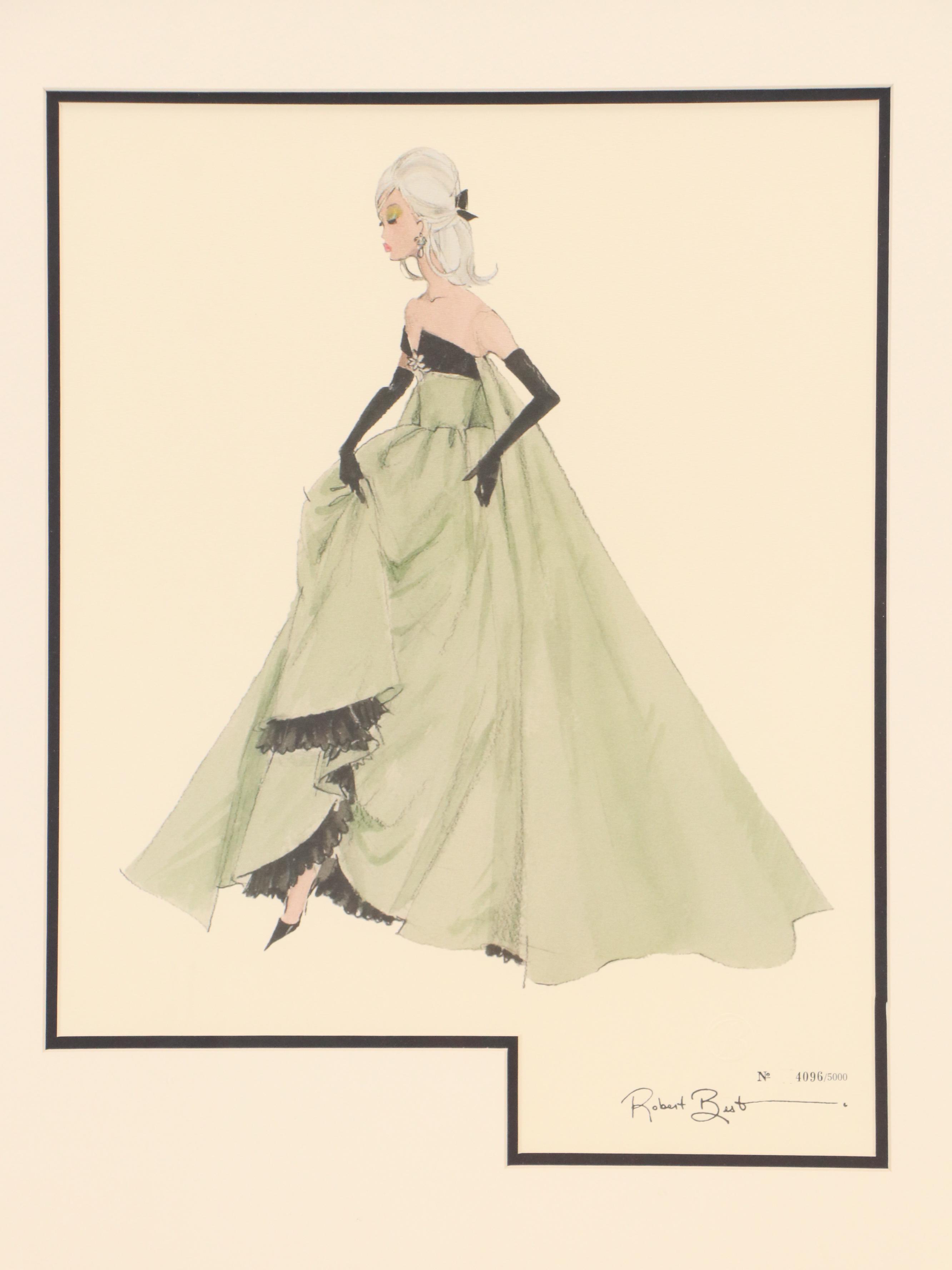 Robert Best Offset Lithograph "Barbie in Green Ballgown," Circa 2000