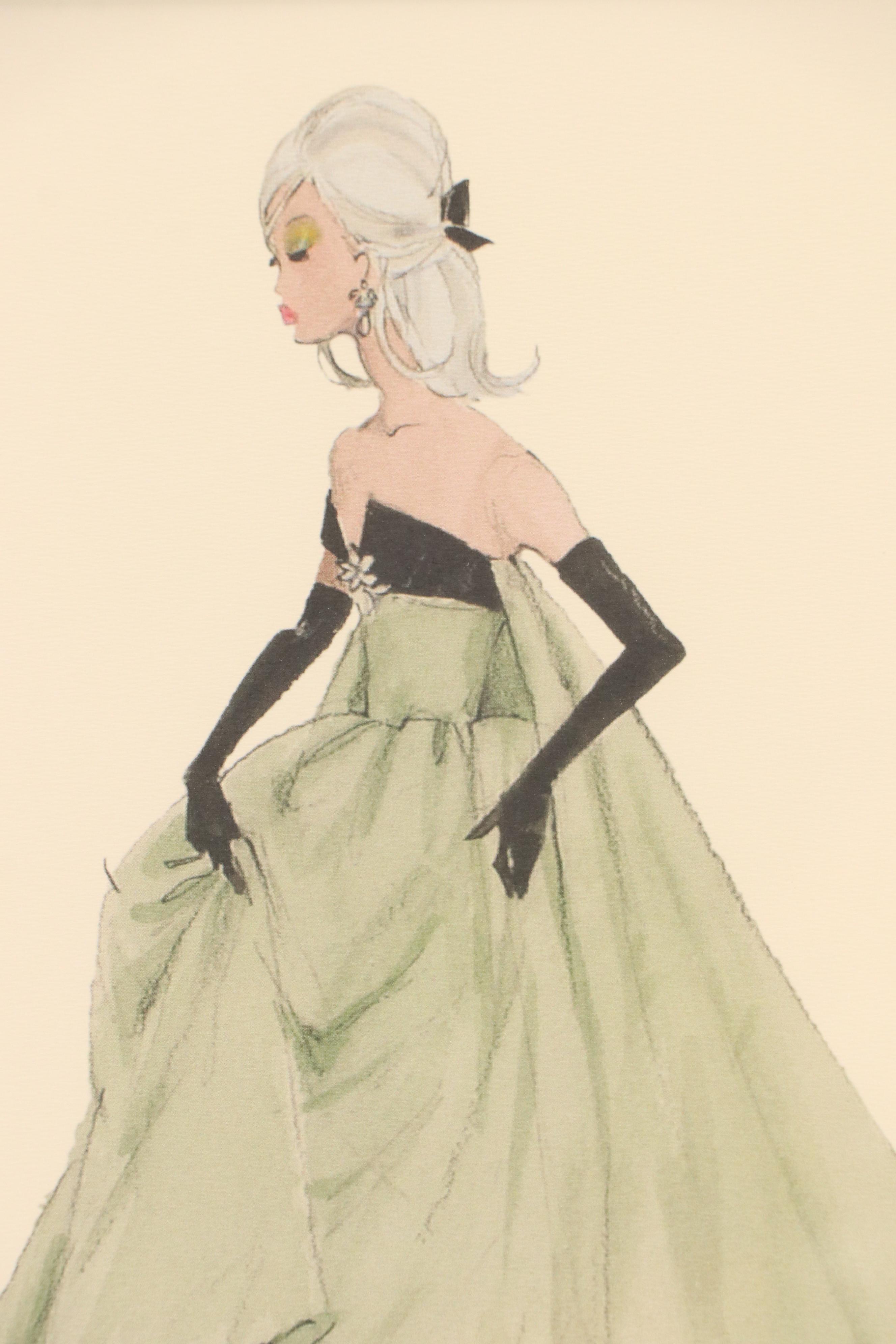 Robert Best Offset Lithograph "Barbie in Green Ballgown," Circa 2000