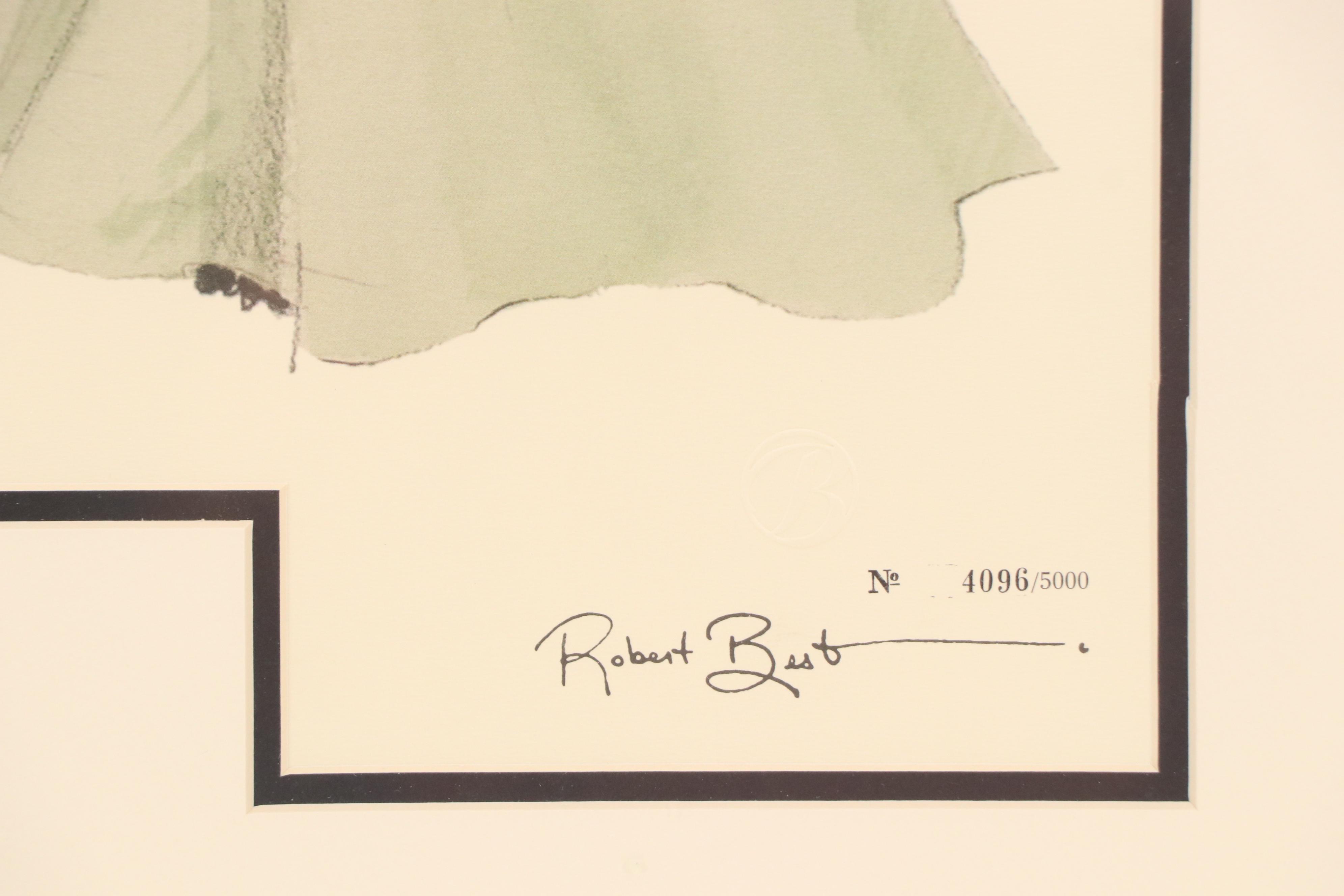 Robert Best Offset Lithograph "Barbie in Green Ballgown," Circa 2000