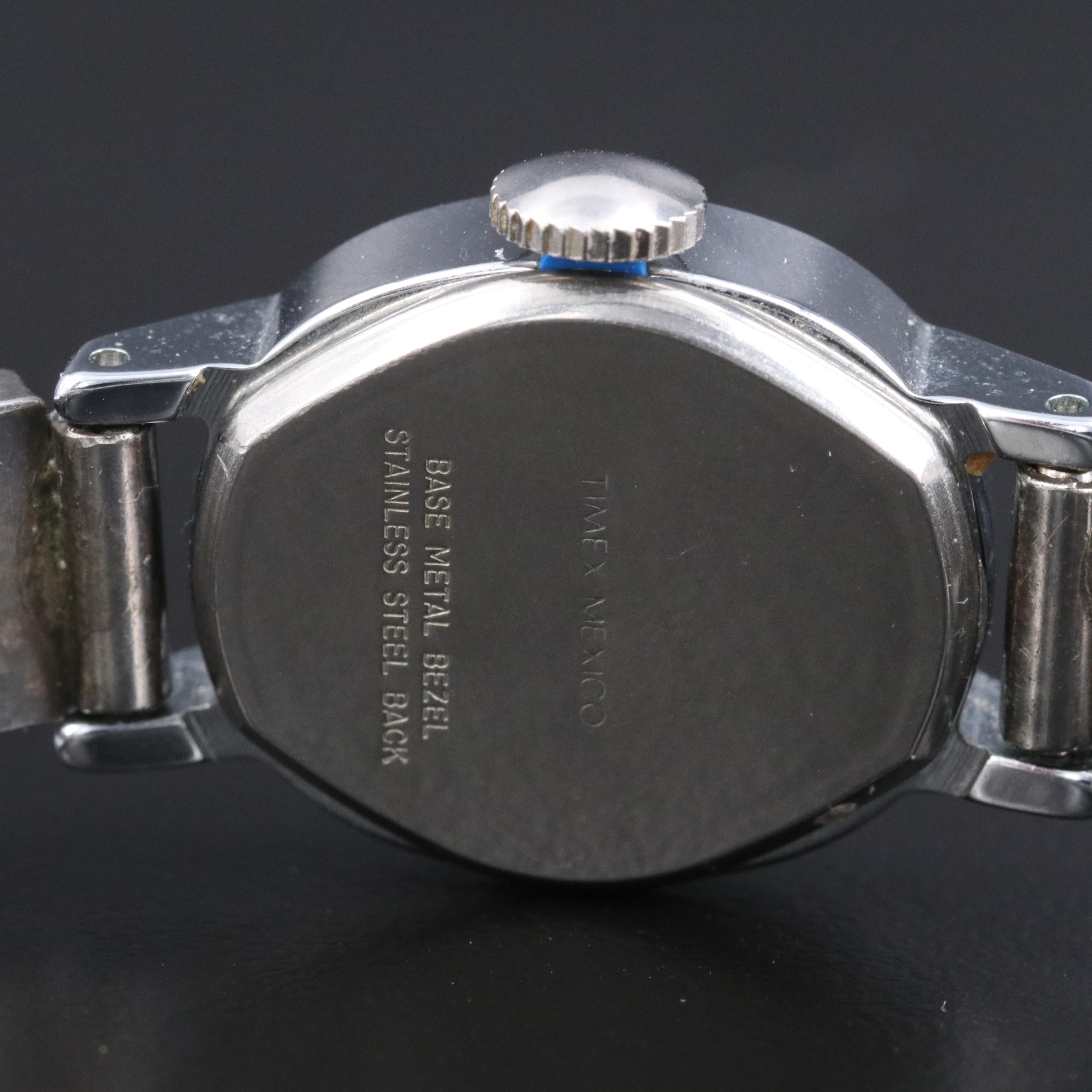 Timex Southwestern Style Sterling and Stainless Steel Stem Wind Watch