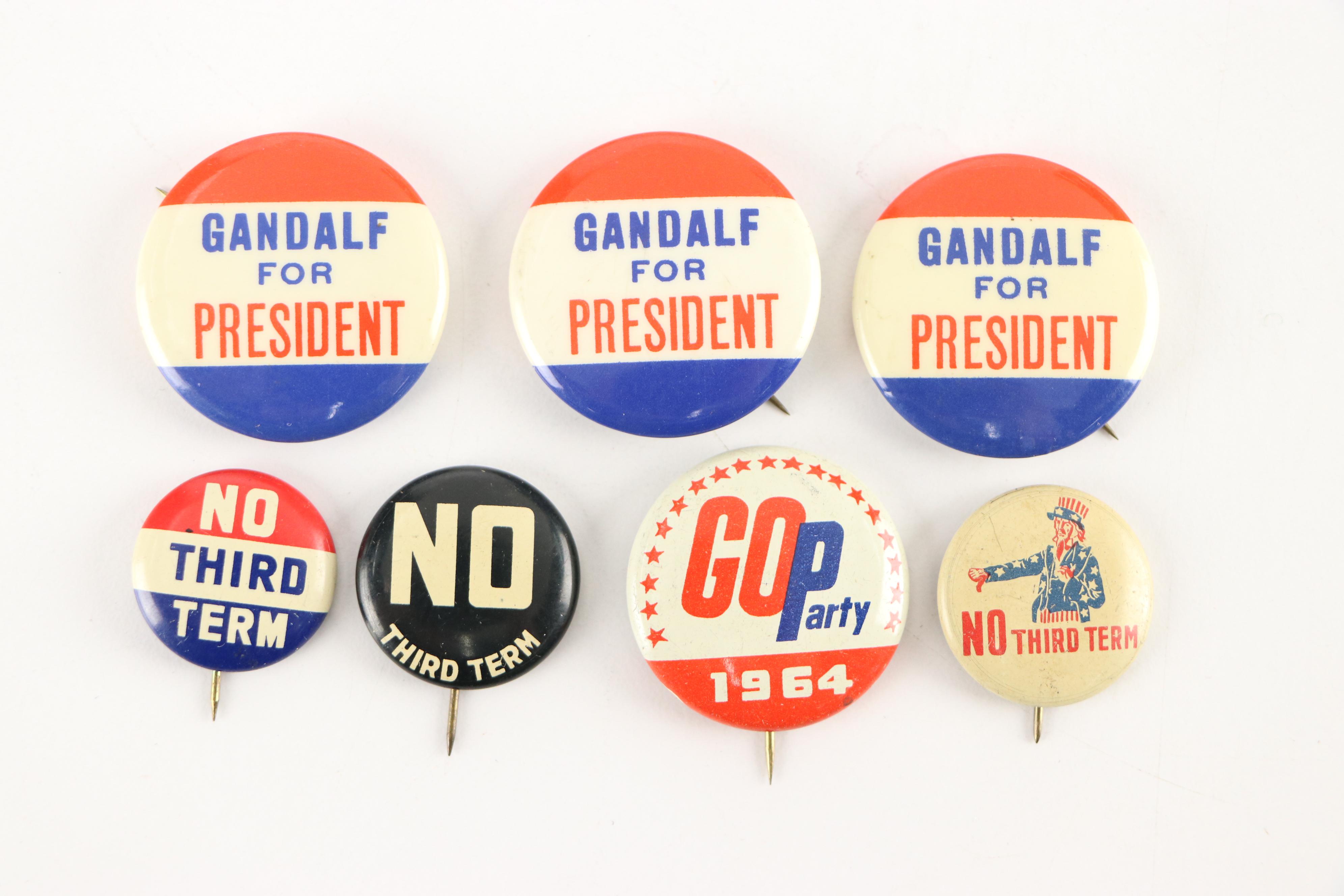 Robert Redford with Other Political Campaign Pinbacks, 1960s