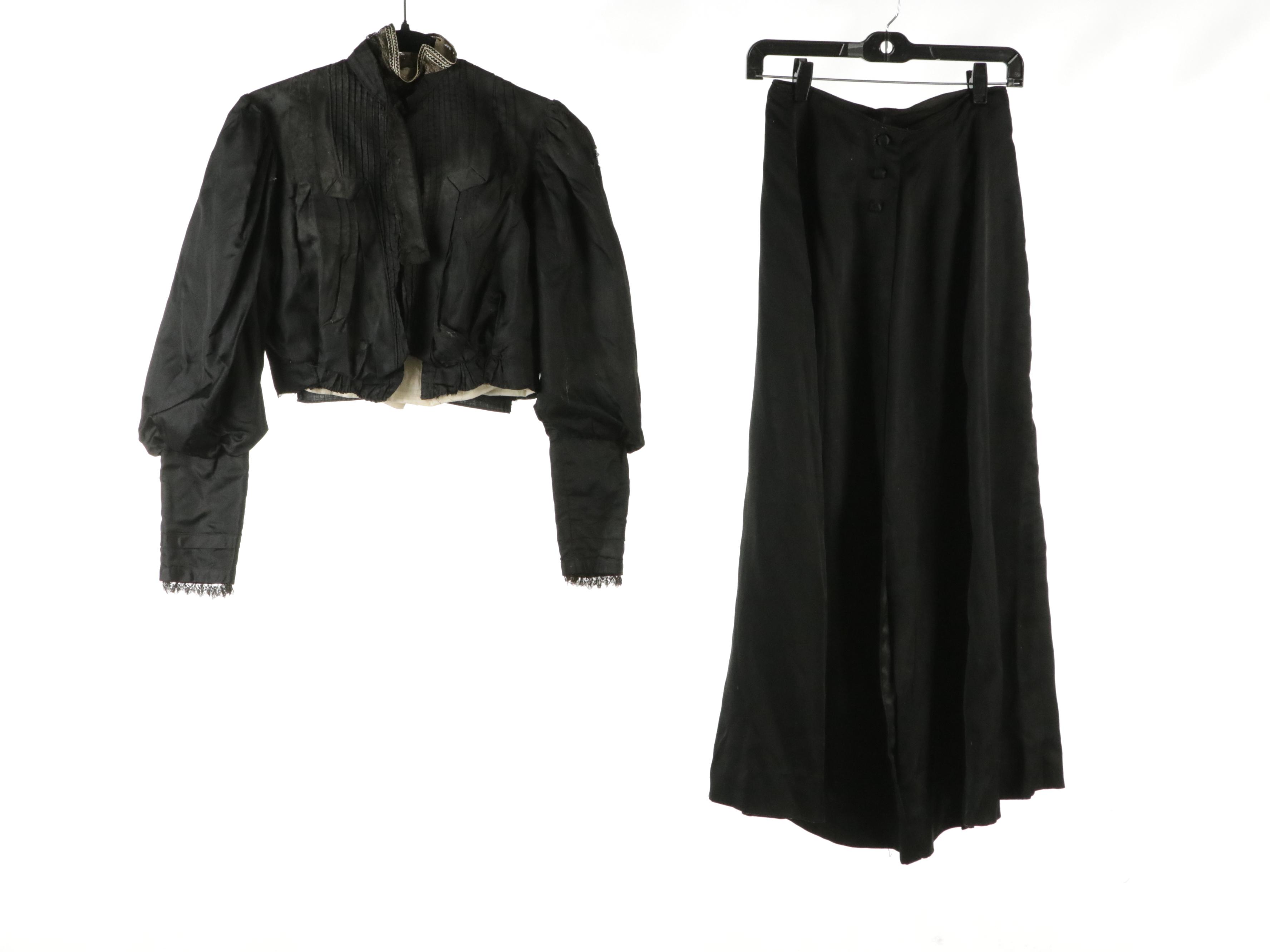 Late Victorian Bustle Dresses, Mourning Gown, Lace Dress/Top, and Piano Shawl