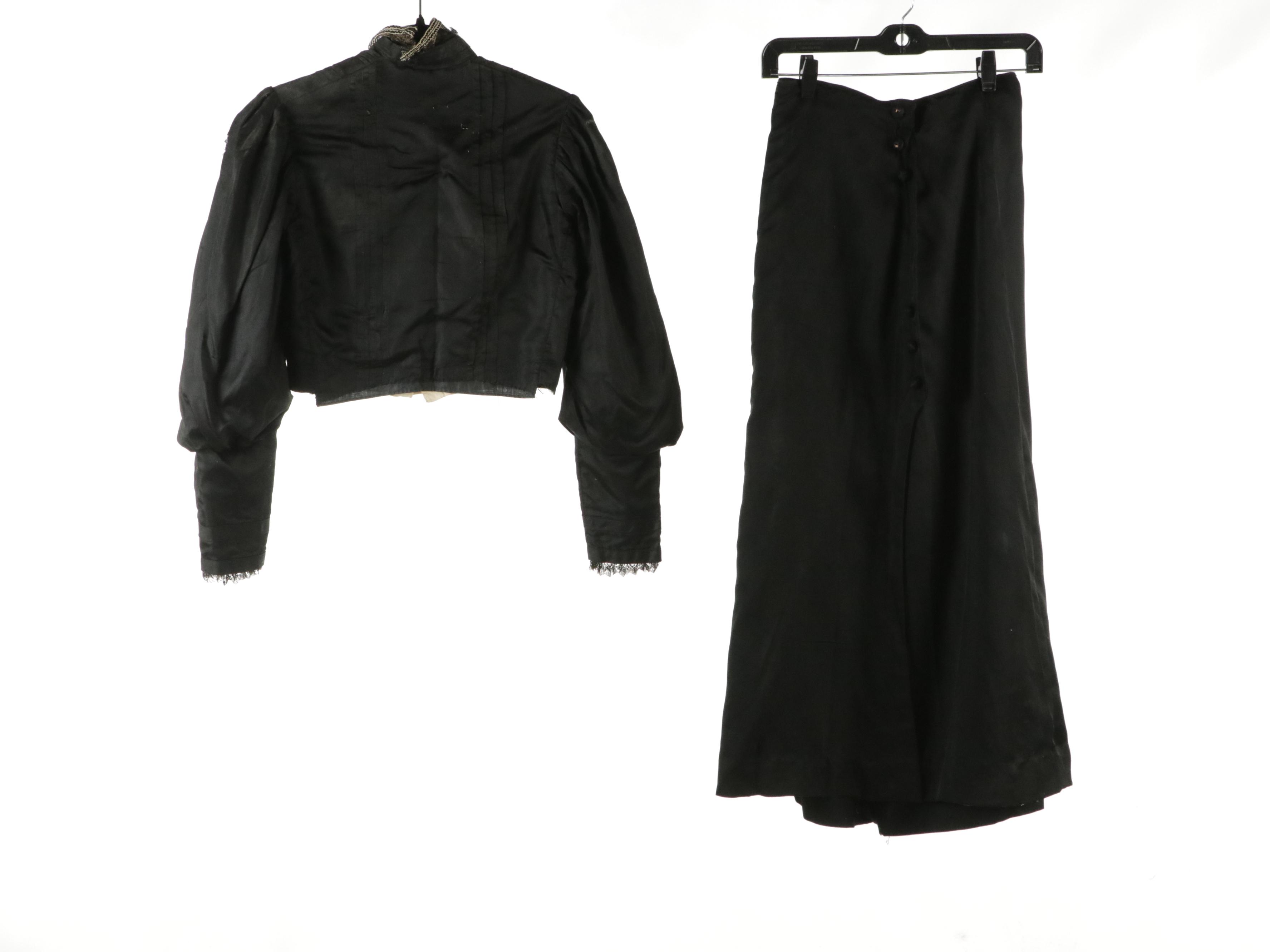 Late Victorian Bustle Dresses, Mourning Gown, Lace Dress/Top, and Piano Shawl