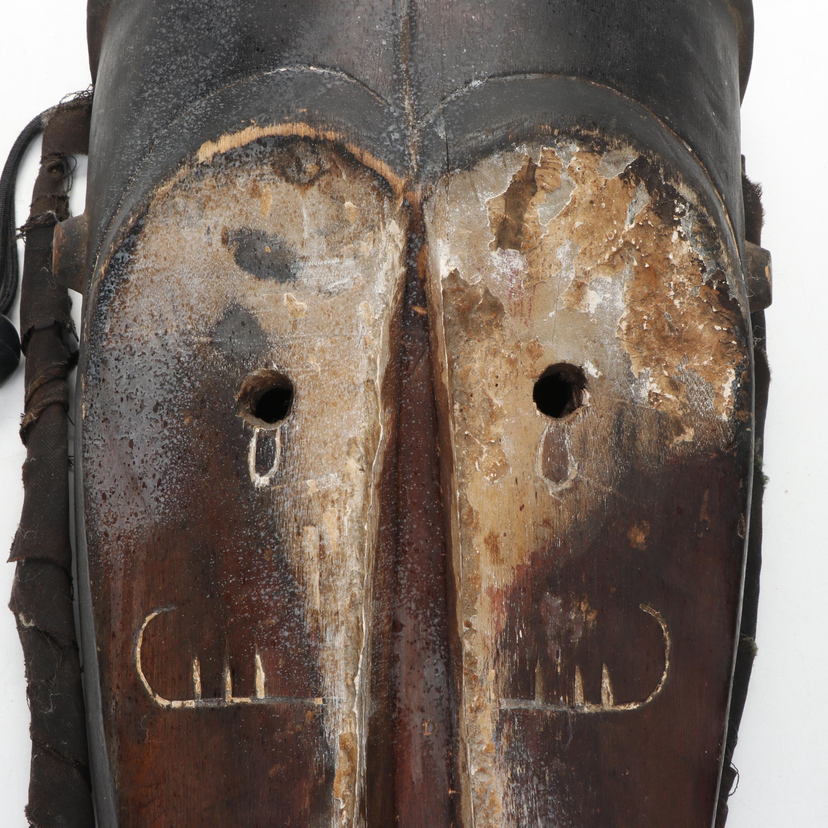 West African Hand-Carved Bobo Style Wall Mask