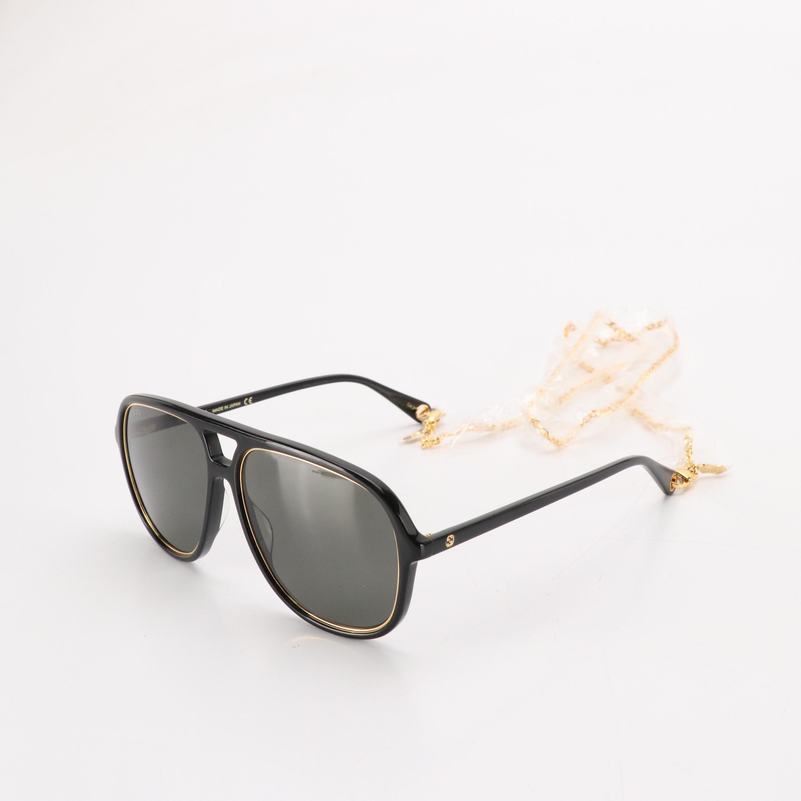 Gucci GG0318S Black Square Framed Sunglasses with Case