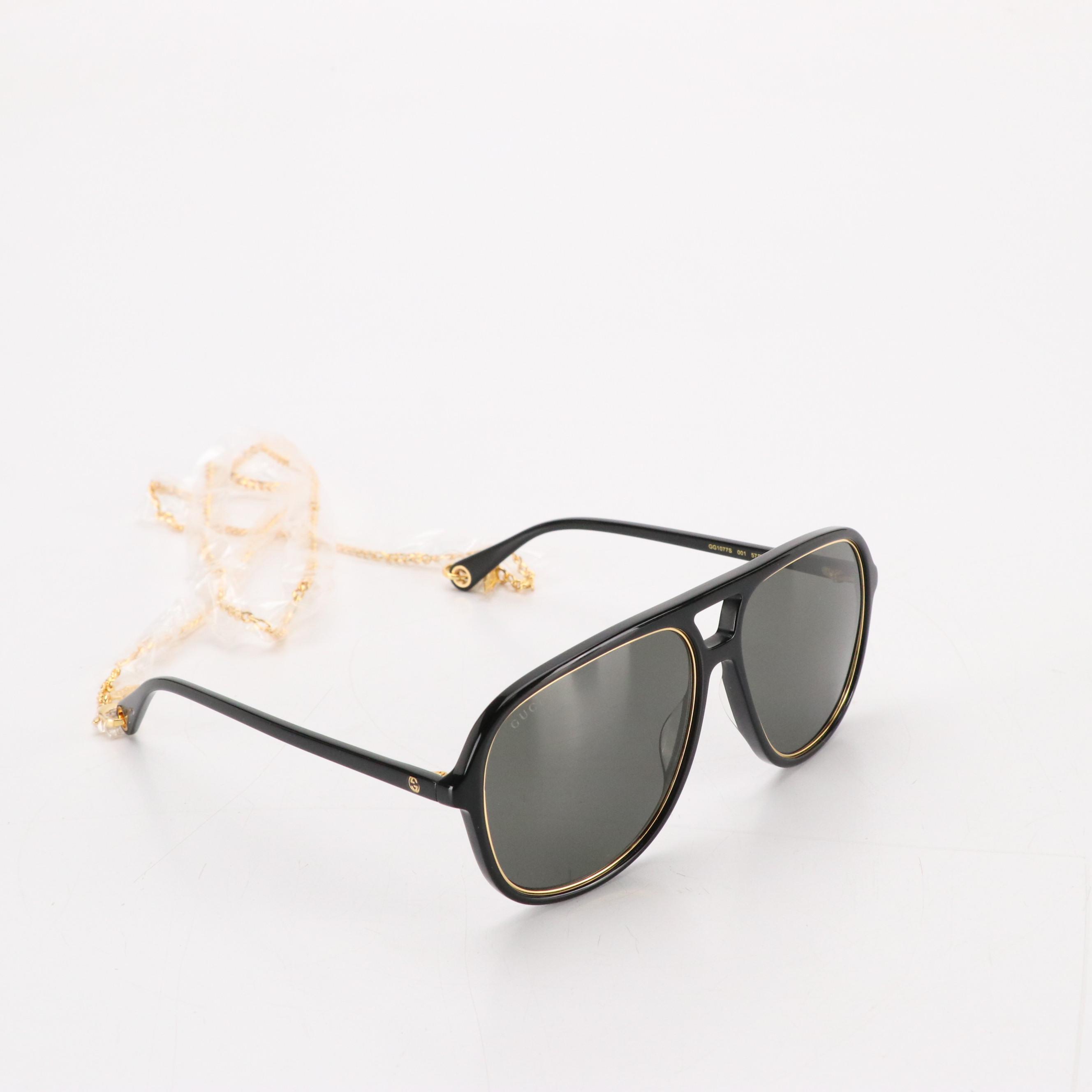 Gucci GG0318S Black Square Framed Sunglasses with Case