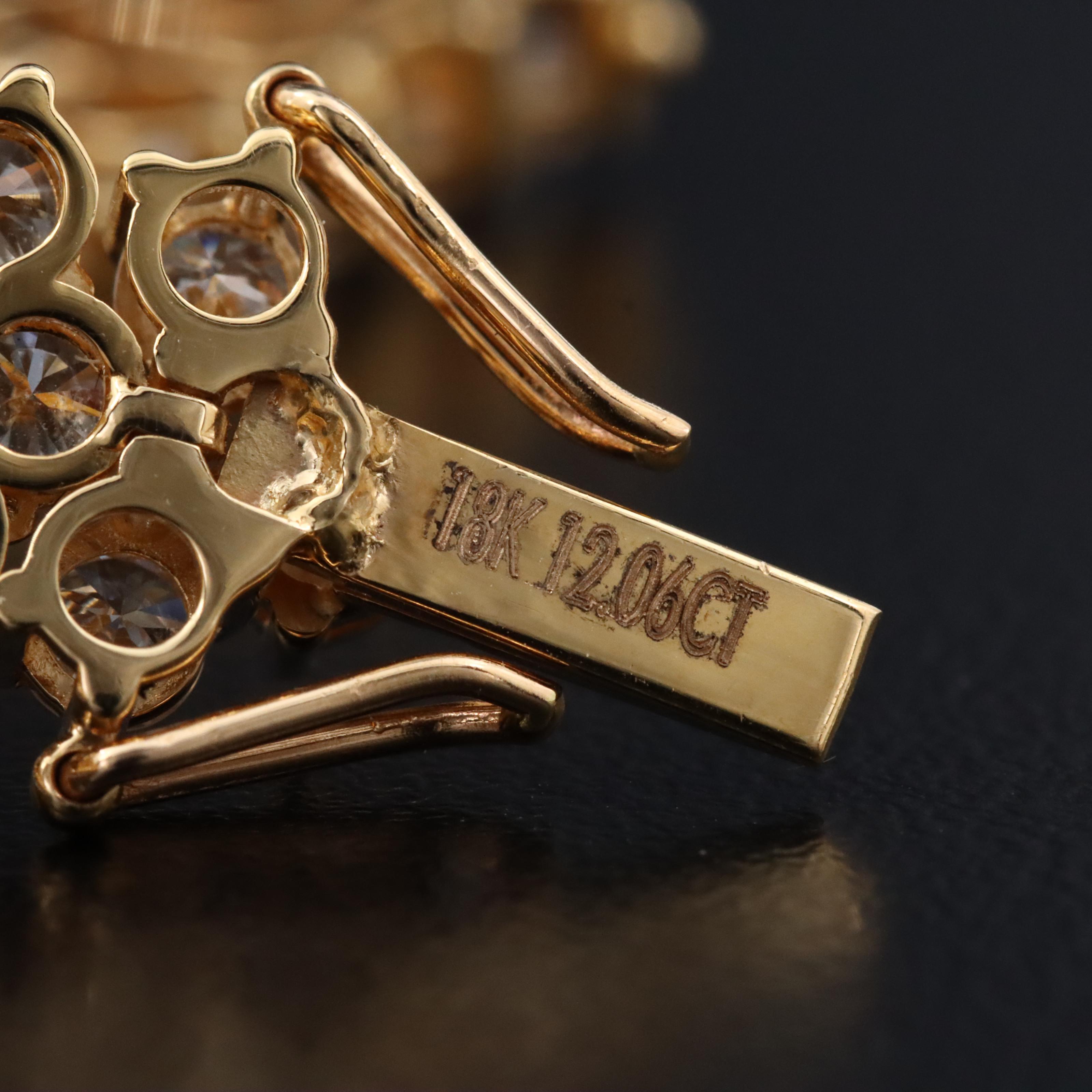 18K 12.06 CTW Diamond Triple Row Line Bracelet