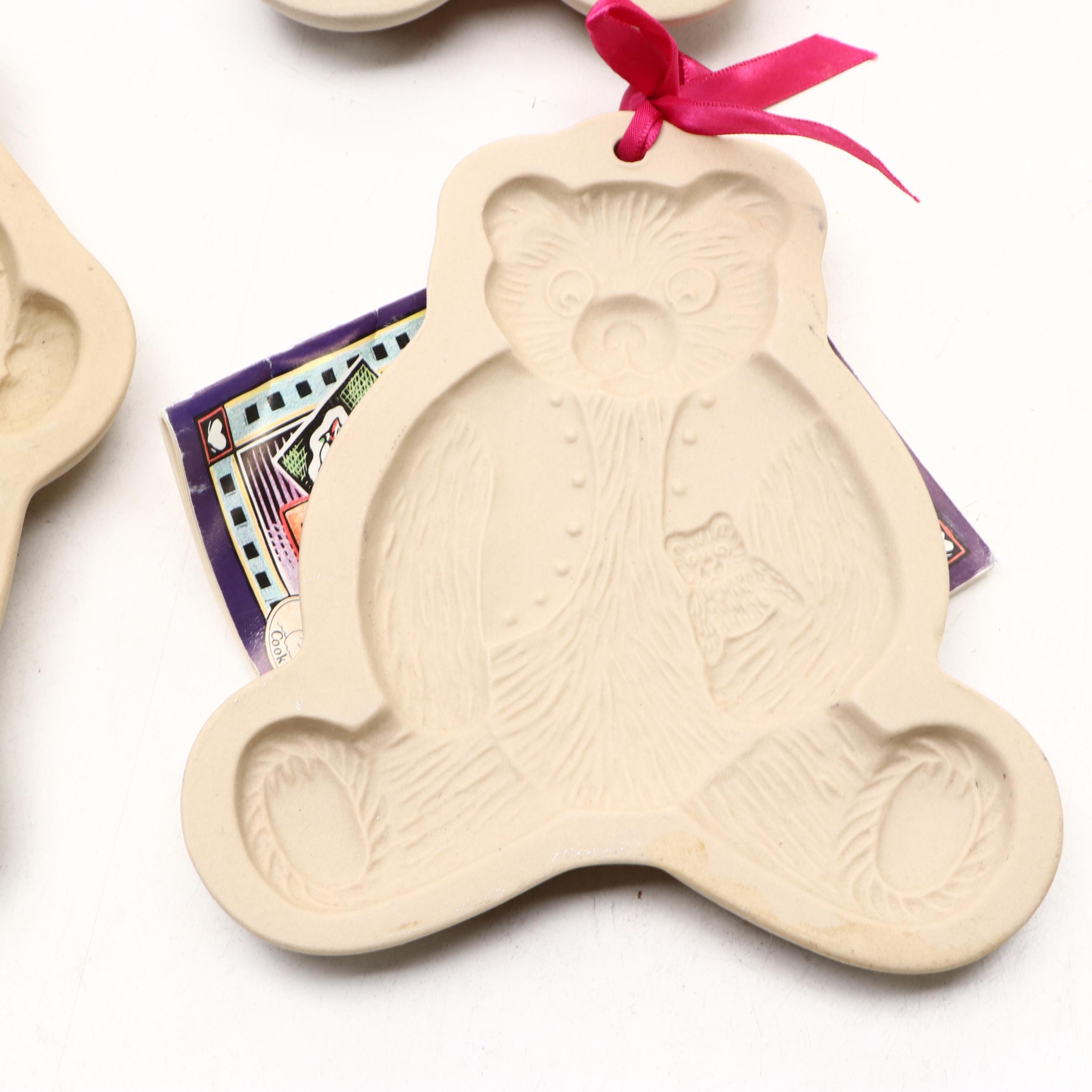 Longaberger and The Pampered Chef Stoneware Cookie Molds and Baking Dishes