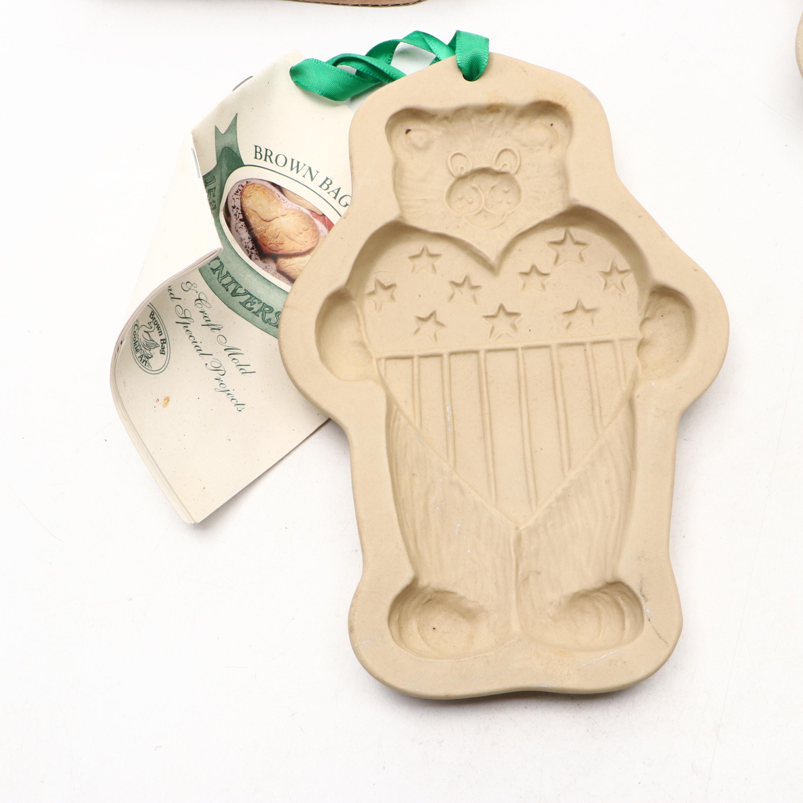 Longaberger and The Pampered Chef Stoneware Cookie Molds and Baking Dishes