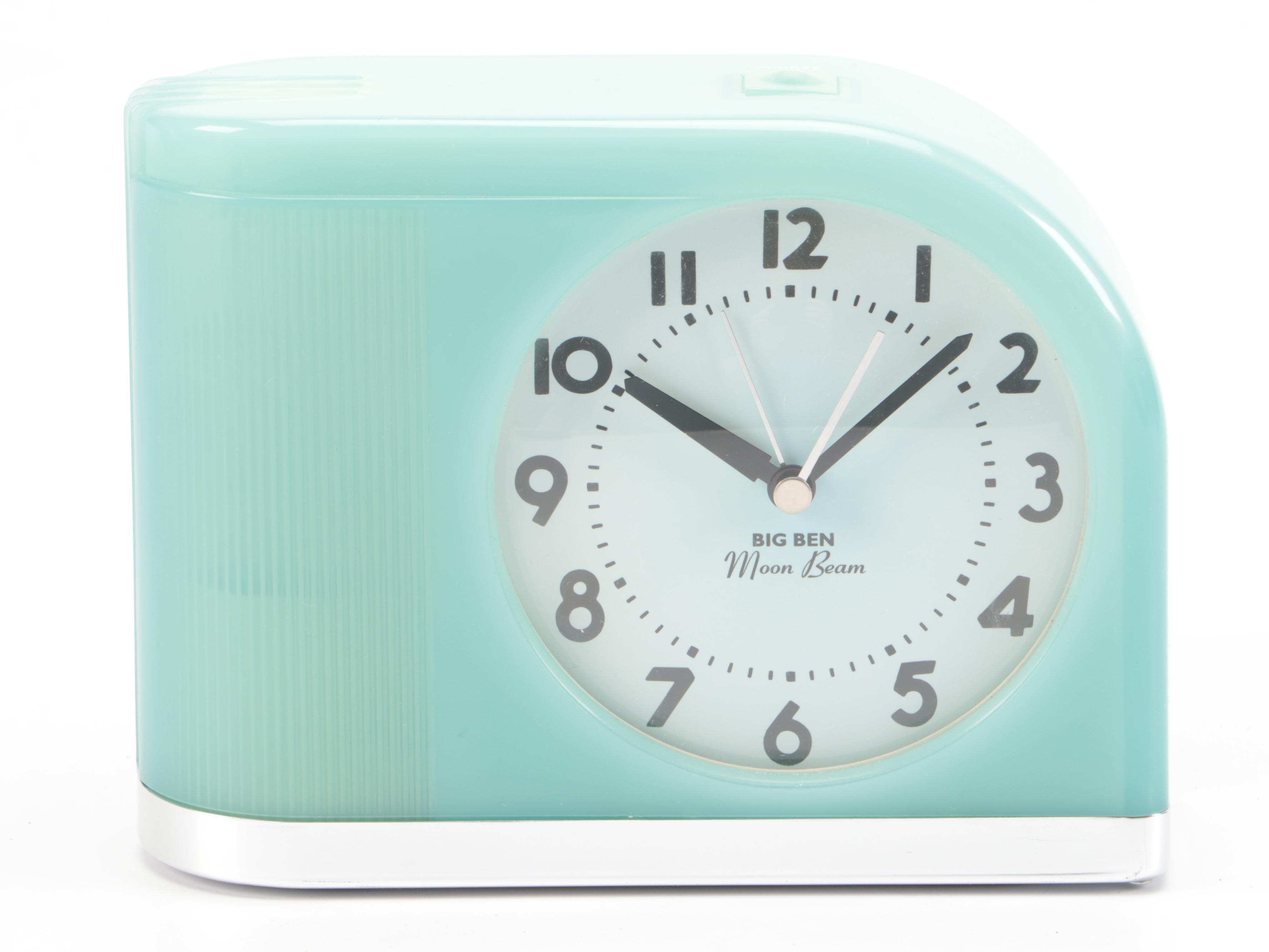 Big Ben Art Deco Style Moon Beam Alarm Clock with Sharp Electronic Calculator