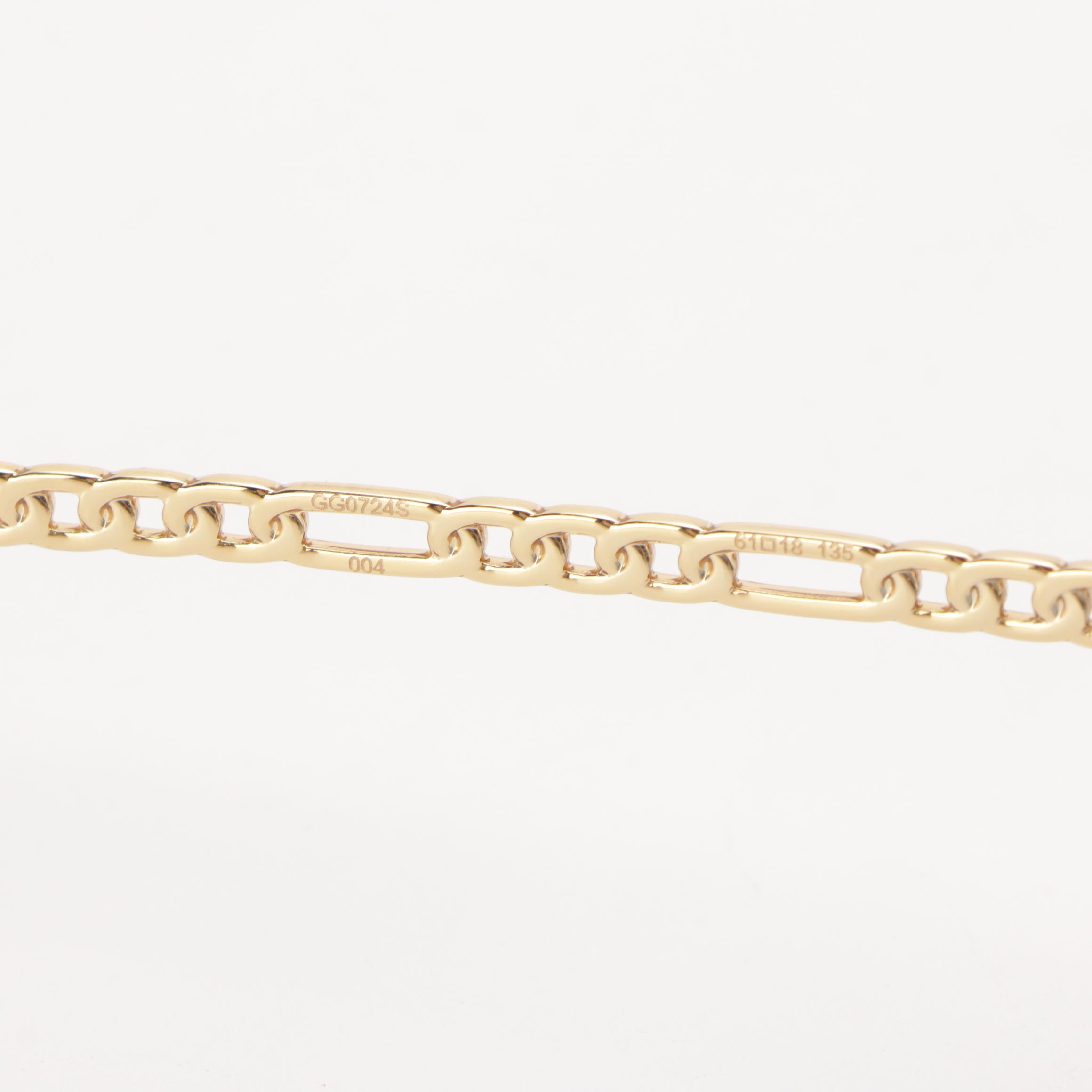 Gucci GG0724S Oversized Blue Square Framed Chain Link Arm Sunglasses With Case