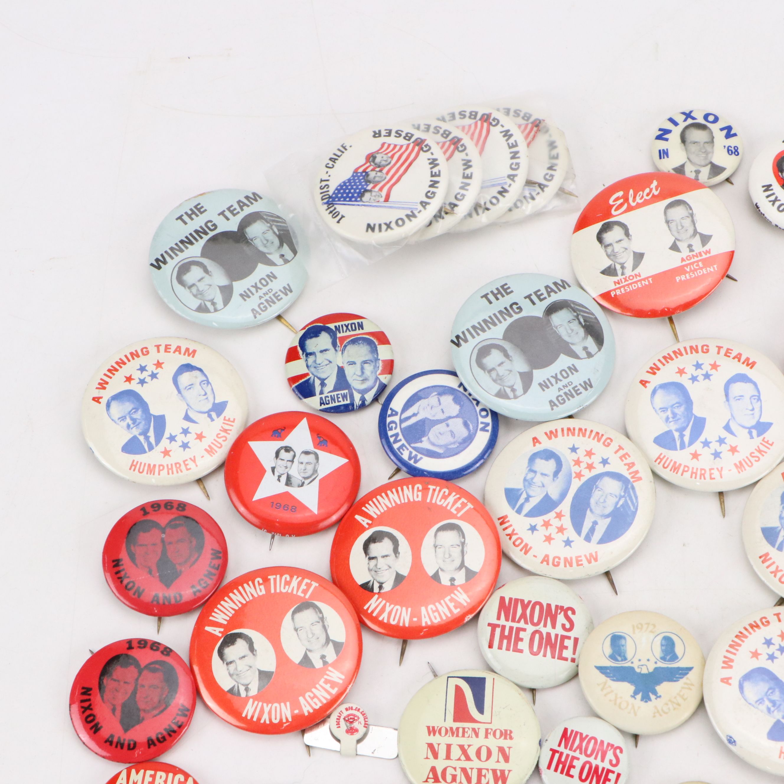 Richard Nixon and Spiro Agnew Political Campaign Pinbacks, 1968