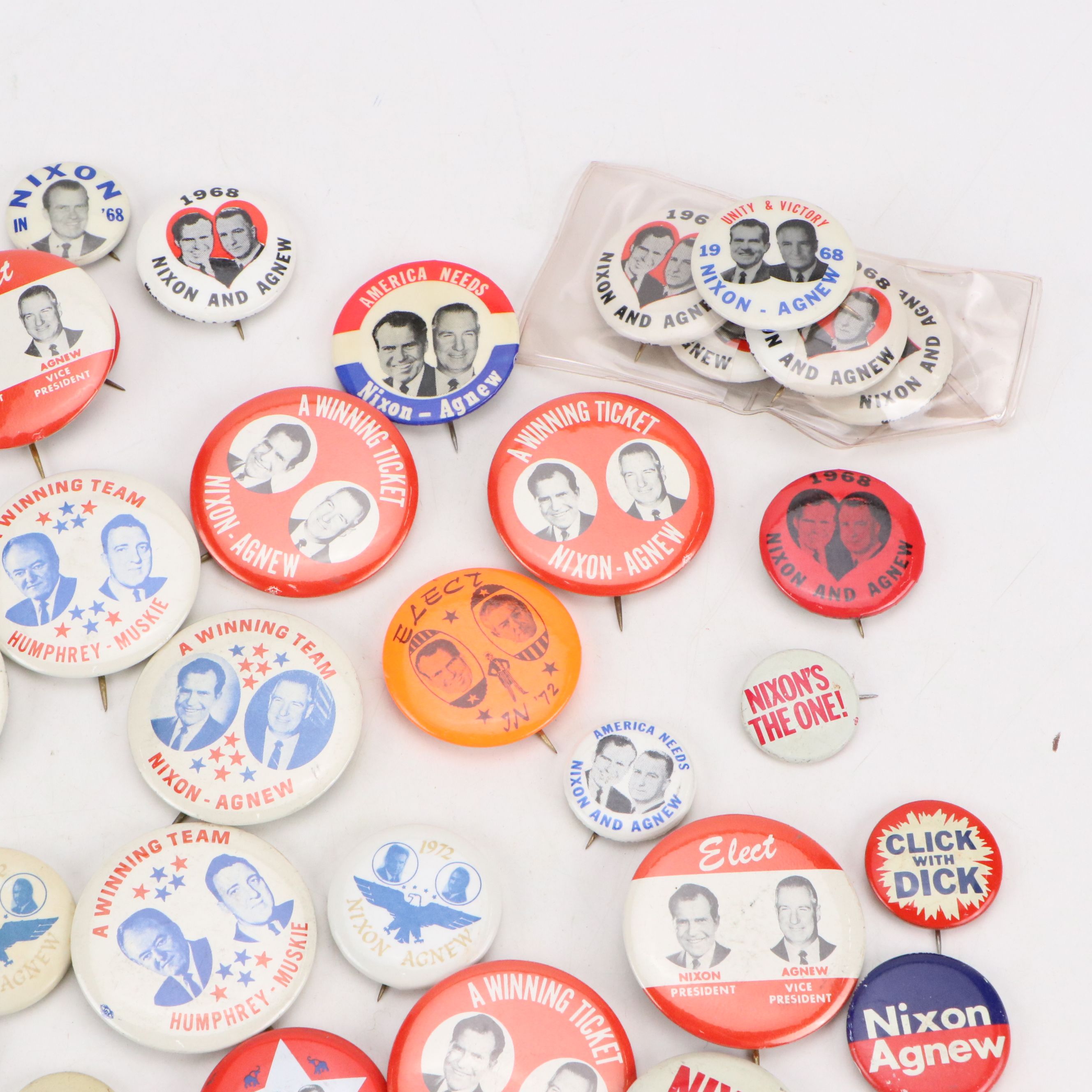 Richard Nixon and Spiro Agnew Political Campaign Pinbacks, 1968