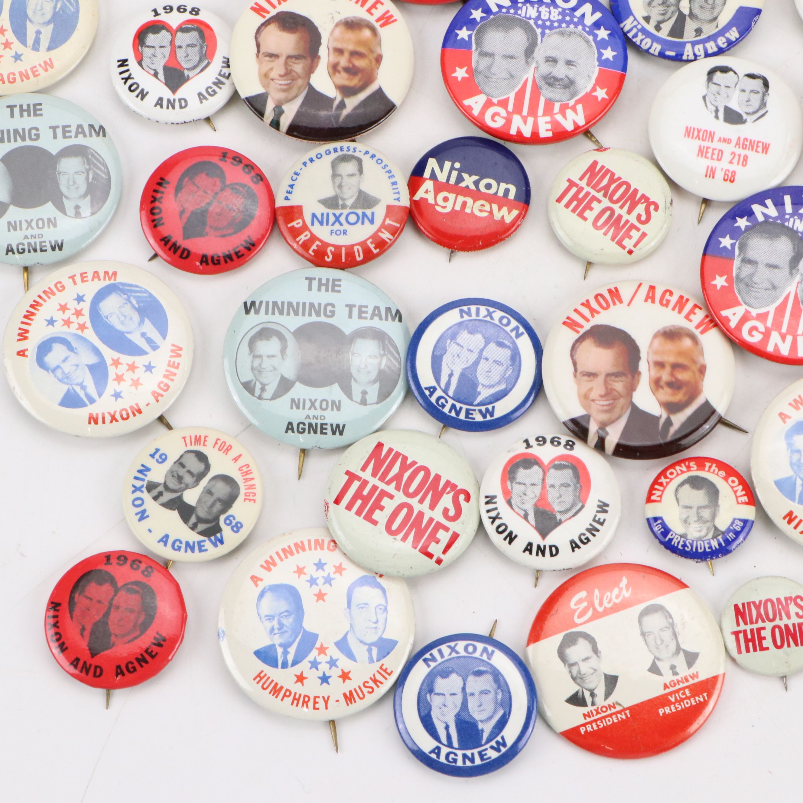 Richard Nixon and Spiro Agnew Political Campaign Pinbacks, 1968