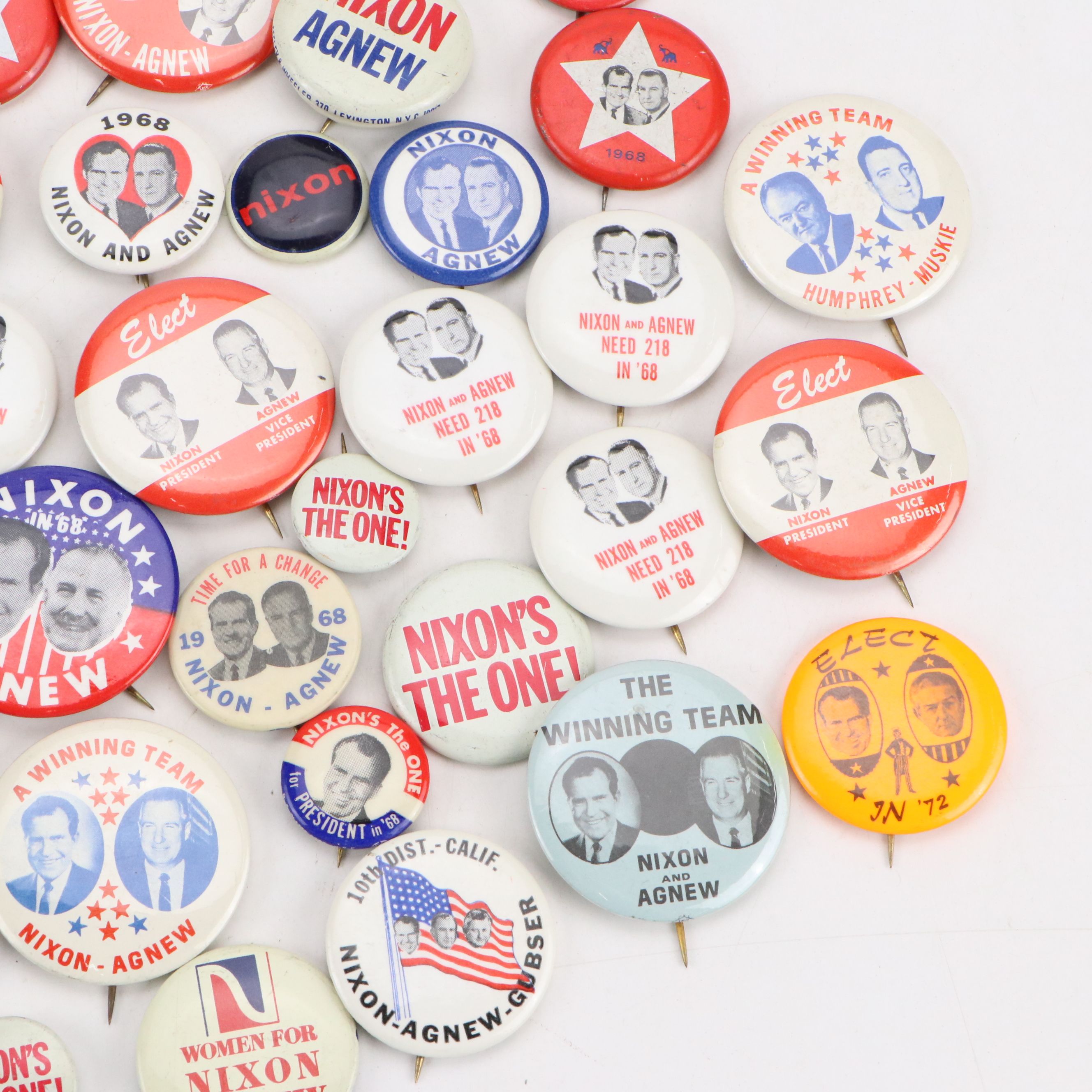 Richard Nixon and Spiro Agnew Political Campaign Pinbacks, 1968