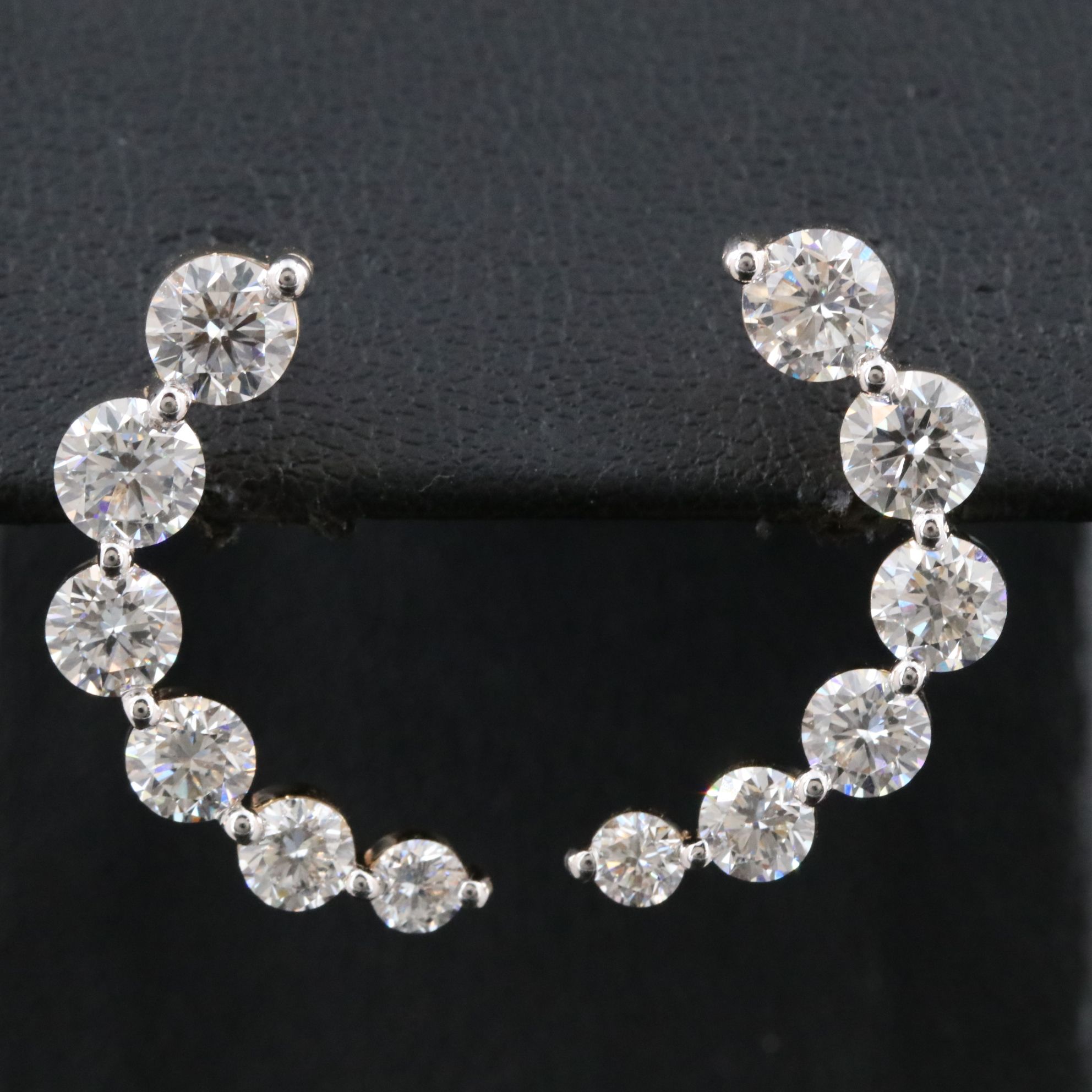 14K 3.48 CTW Lab Grown Diamond Graduated Earrings