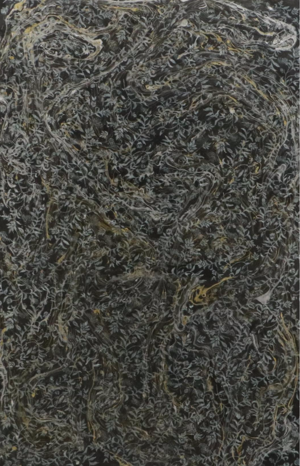 Pair of Mixed Method Paintings With Vegetal Motif