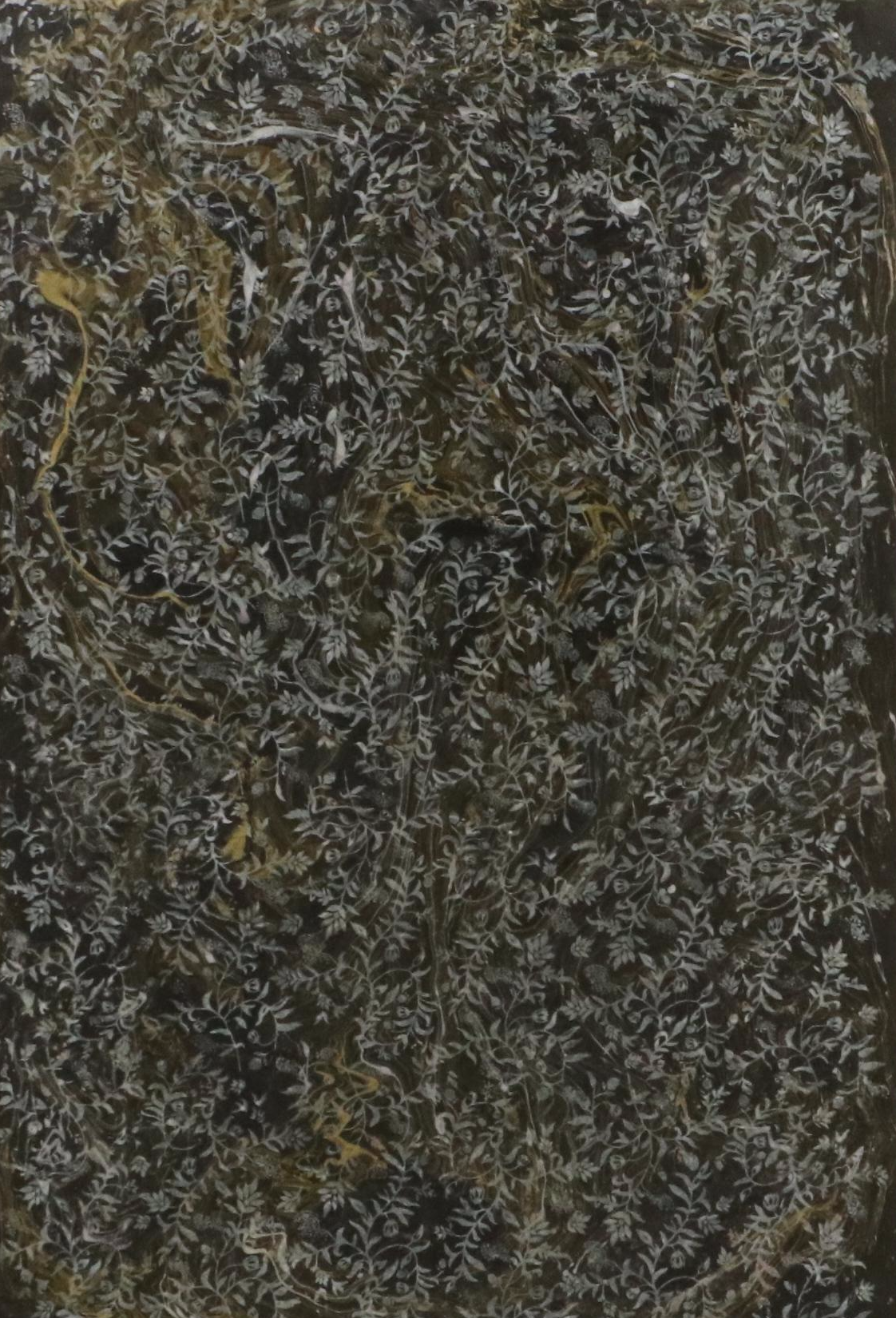 Pair of Mixed Method Paintings With Vegetal Motif