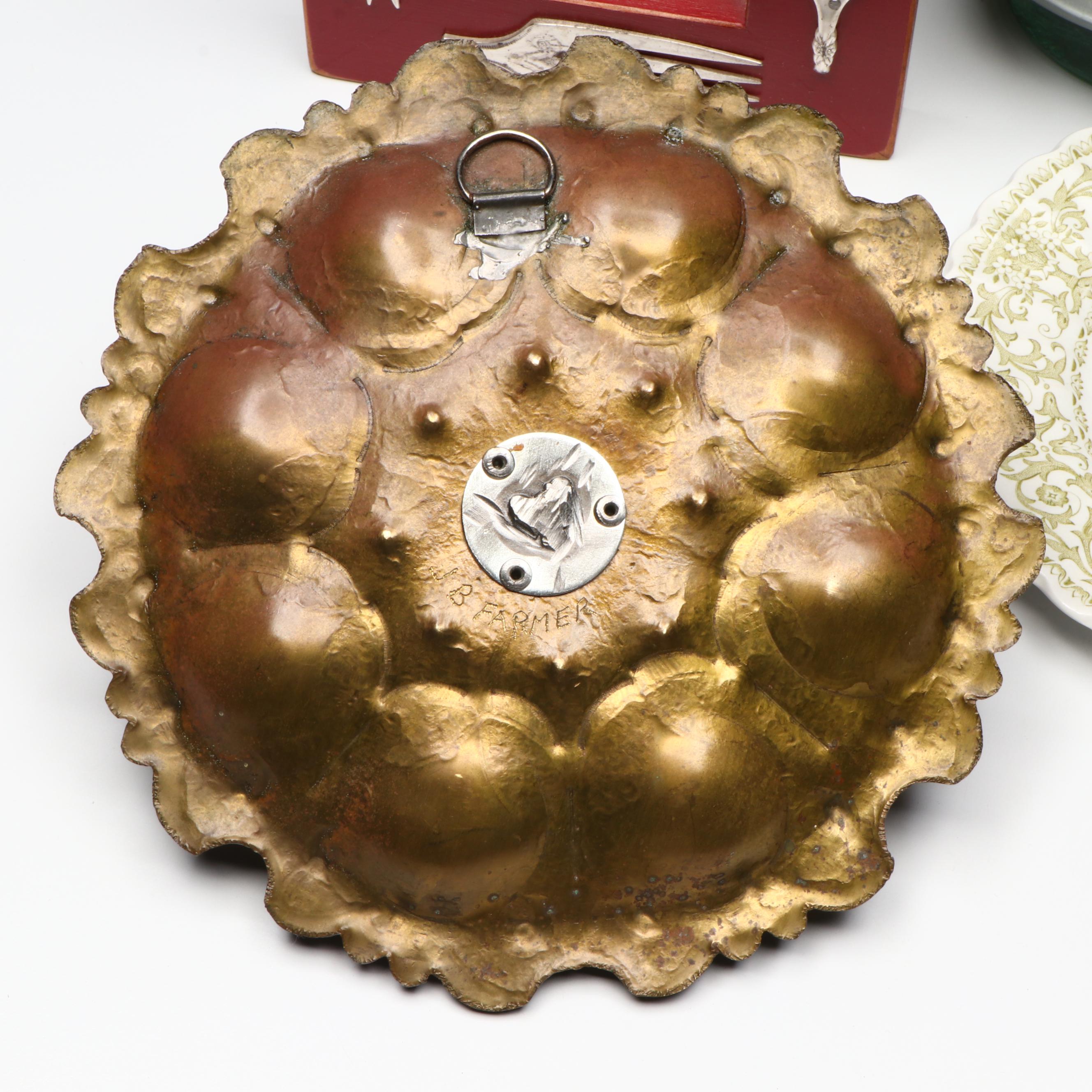 J and G Meakin "Forum Green" Porcelain Underplate with Other Handcrafted Décor