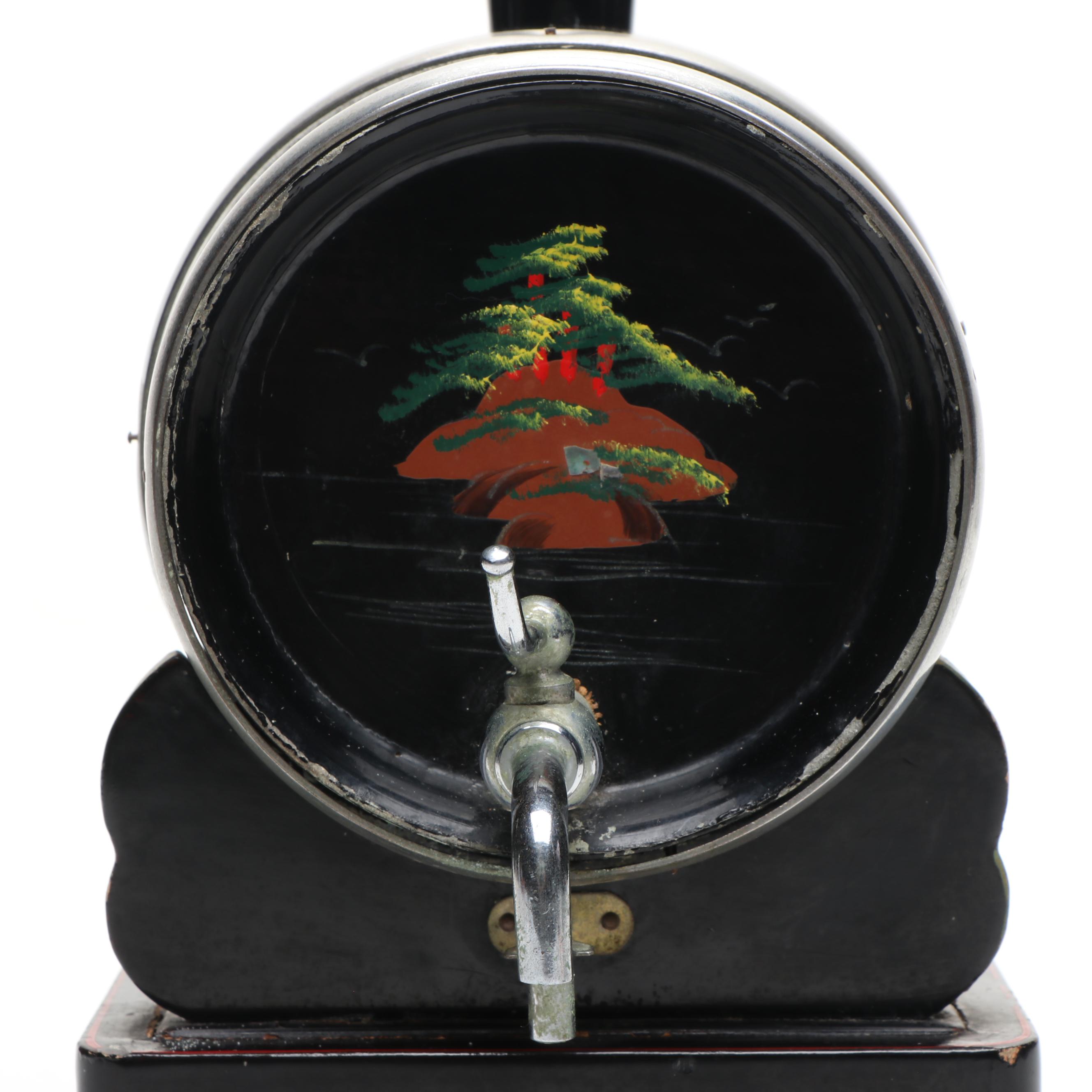 Japanese Black Lacquer Sake Barrel Music Box