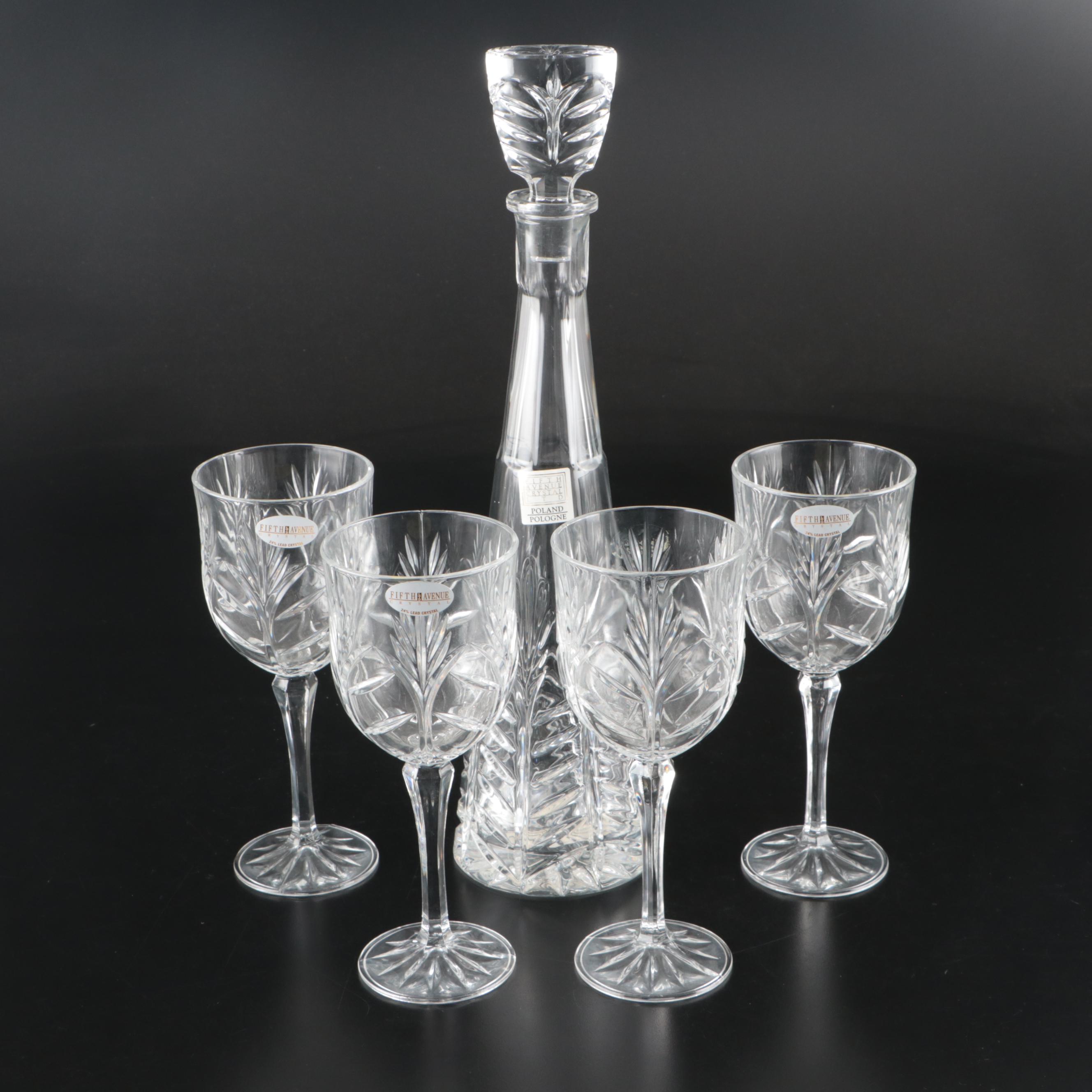 Fifth Avenue Crystal Decanter and Stemware