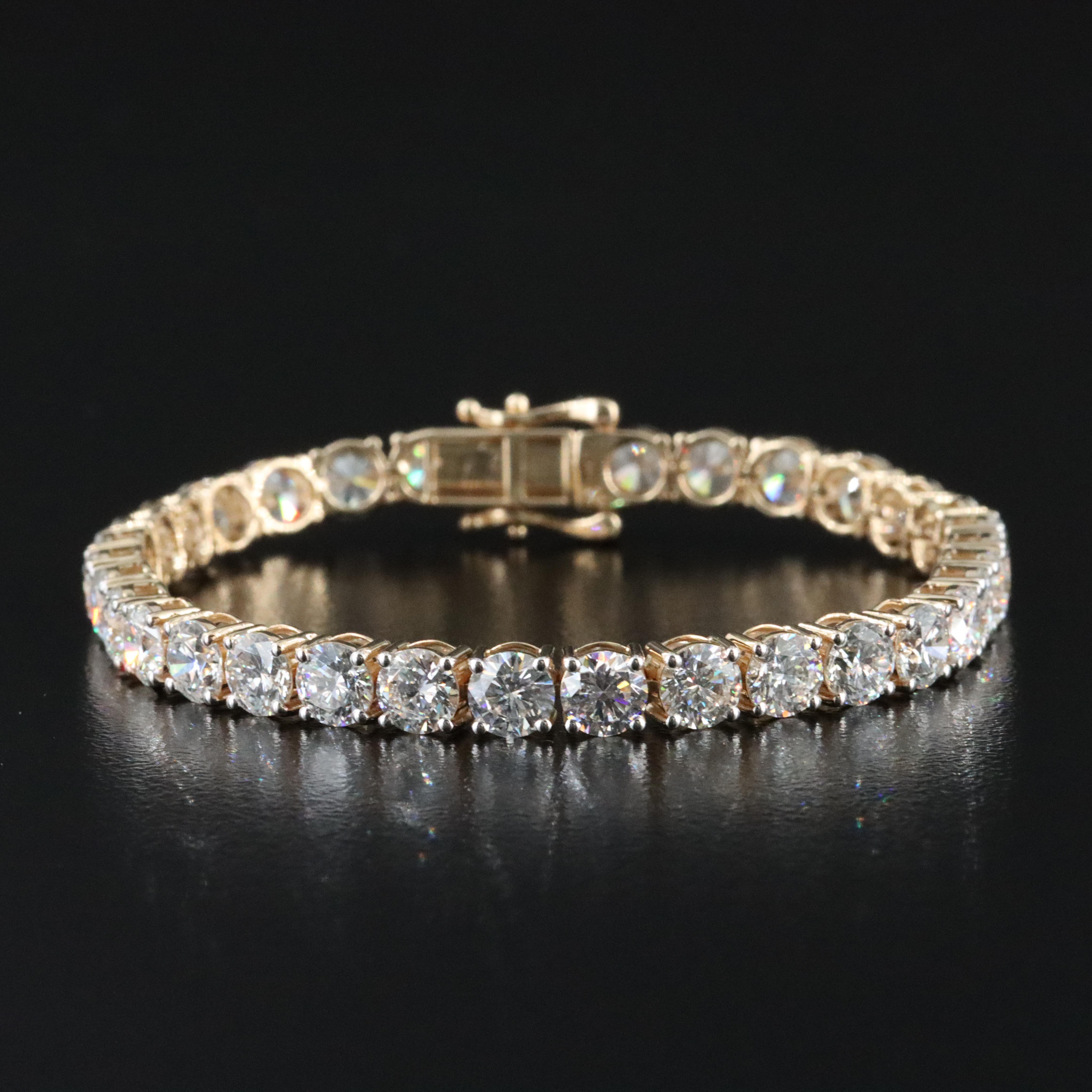 14K 13.82 CTW Lab Grown Diamond Line Bracelet