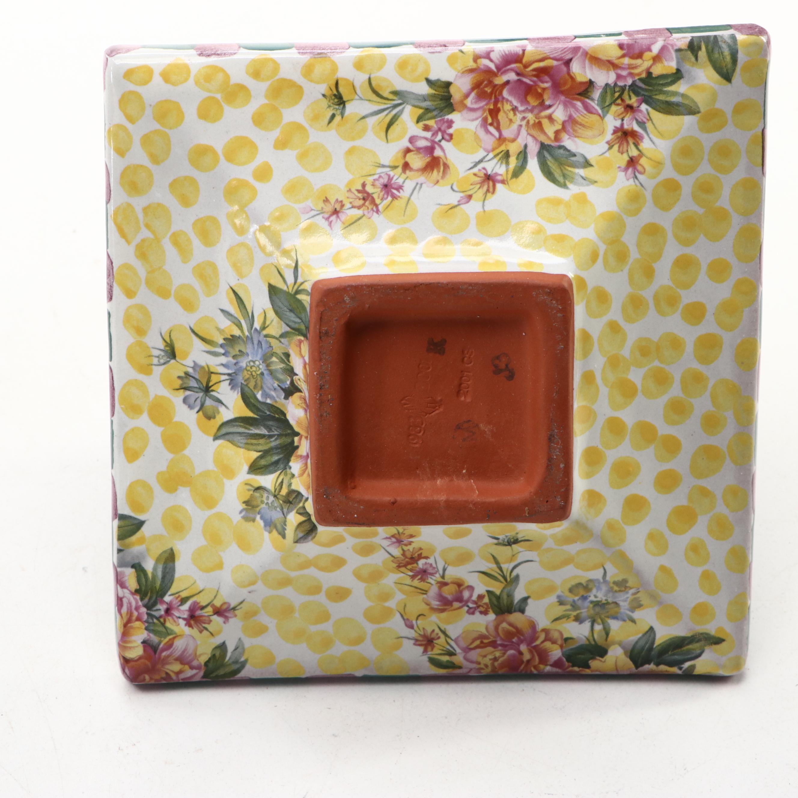 MacKenzie-Childs "Torquay Kelp Urchin" Ceramic Lidded Jar and Candlestick